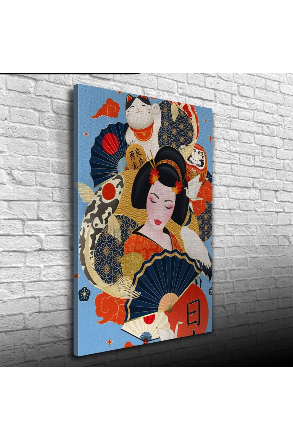 Kanonik Education Geleneksel Kıyafetli Japon Kadın Kanvas Tablo 50 x 70