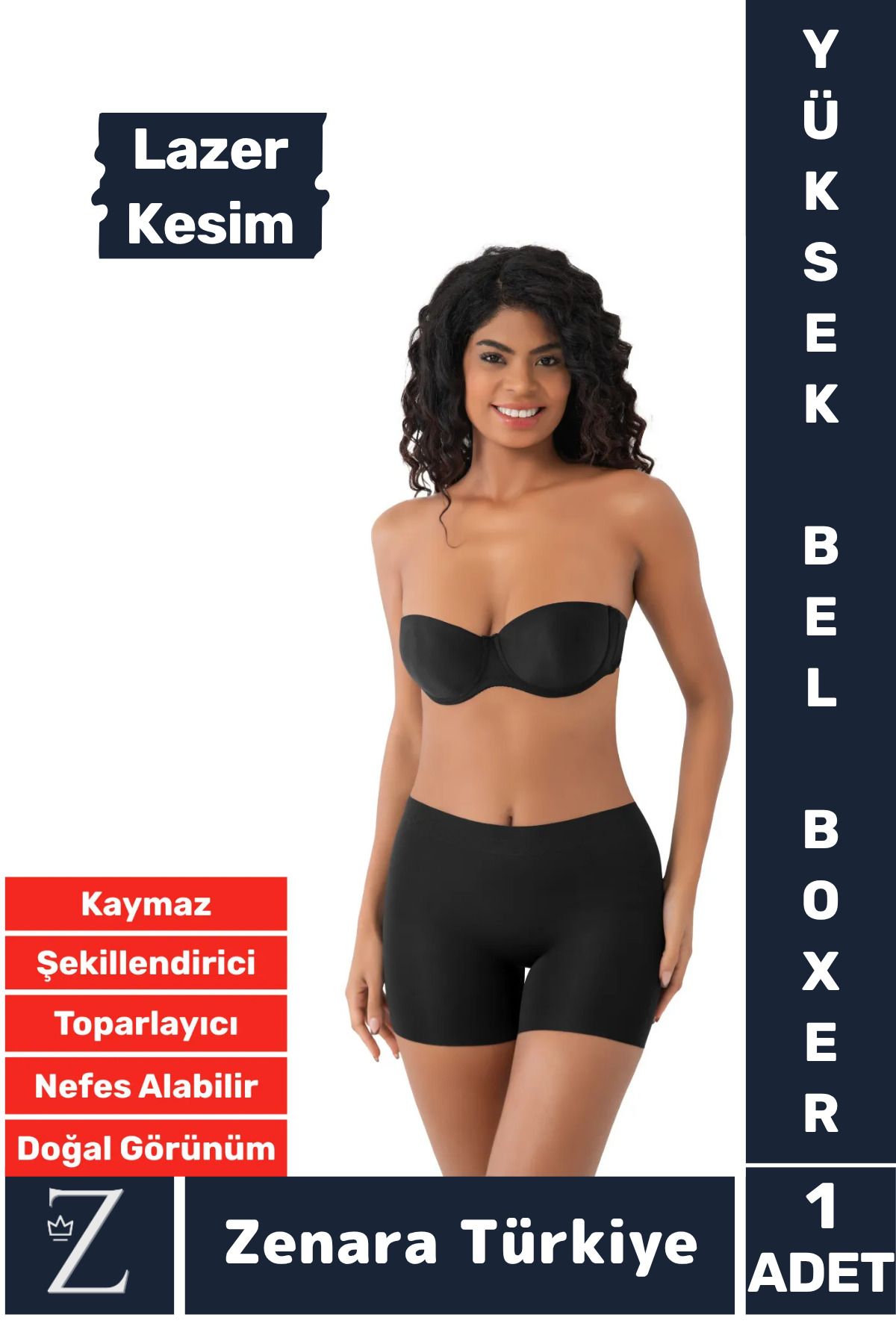 Zenara Gündelik İz İç Göstermez Kaymaz Vücut Sıkılaştıran Şekillendiren Toparlayan LAZER KESİM Boxer Korse