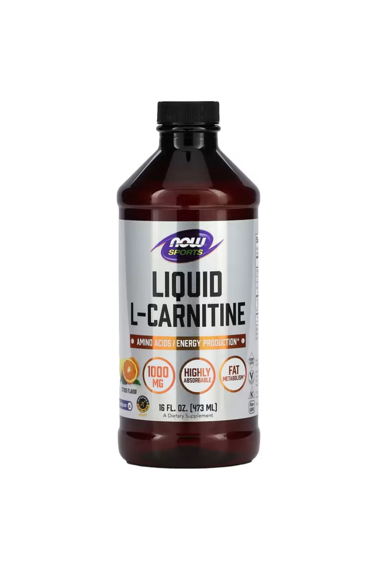 Now Foods , Sports, Liquid L-Carnitine, Citrus, 1,000 mg, 16 fl oz (473 ml)