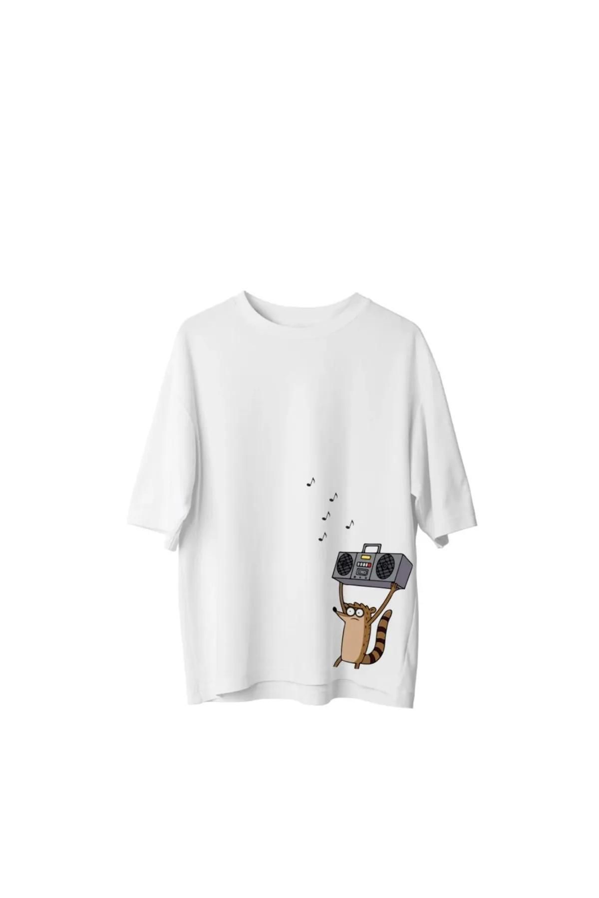Koklonmoda Büyük Beden Unisex Rigby Baskılı Oversize T-Shirt