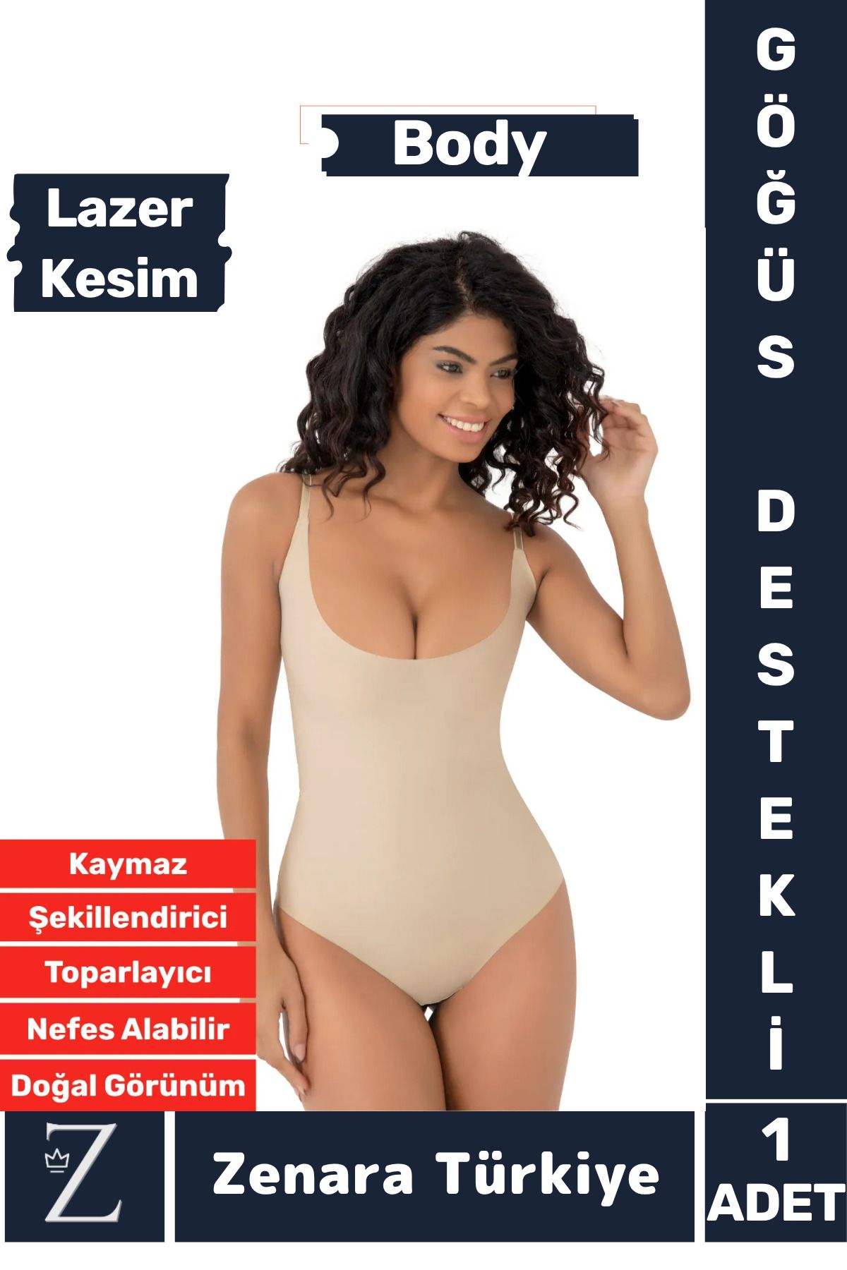 Zenara İz İç Göstermez Kaymaz Vücut Sıkılaştıran İncelten Toparlayan LAZER KESİM Gögüs Destekli Body Korse