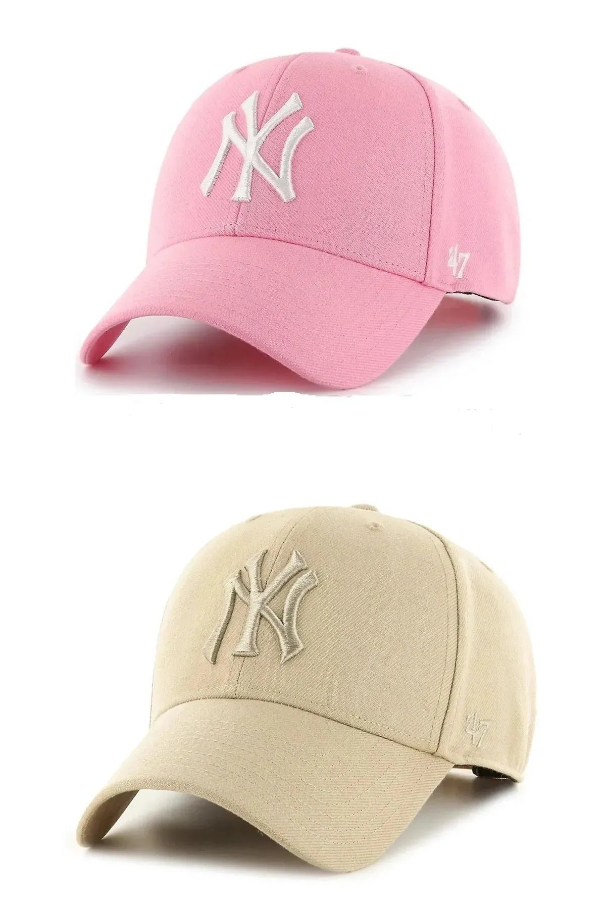 Themizel Spor Unisex NY Nakışlı Pamuklu 2'li Takım Arkası Cırtcırtlı Ayarlanabilir ŞAPKA CAP