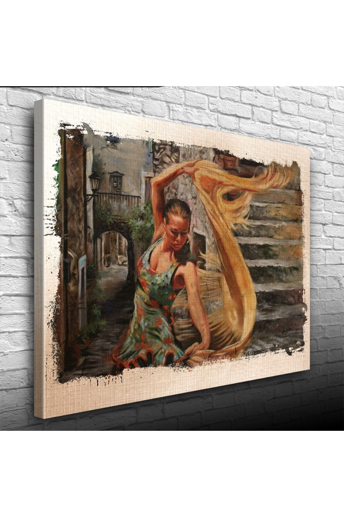 Kanonik Education Taş Merdivenlerde Dans Eden Kız Yağlıboya Kanvas Tablo 50 x 70