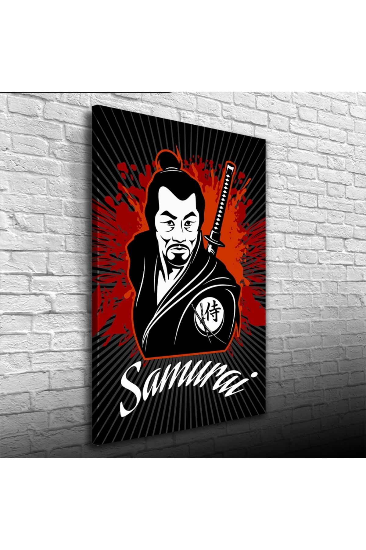 Kanonik Education Japon Samuray Kırmızı ve Siyah Tonlarda Poster Kanvas Tablo 50 x 70