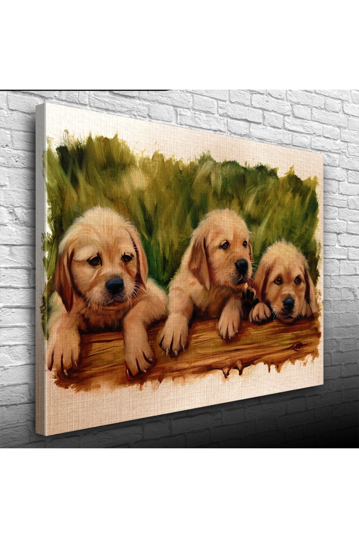 Kanonik Education Şirin Yavru Köpekler Yağlıboya Kanvas Tablo 50 x 70