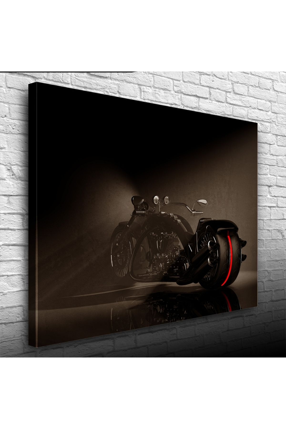 Kanonik Education Siyah Concept Chopper Motosiklet Kanvas Tablo 50 x 70