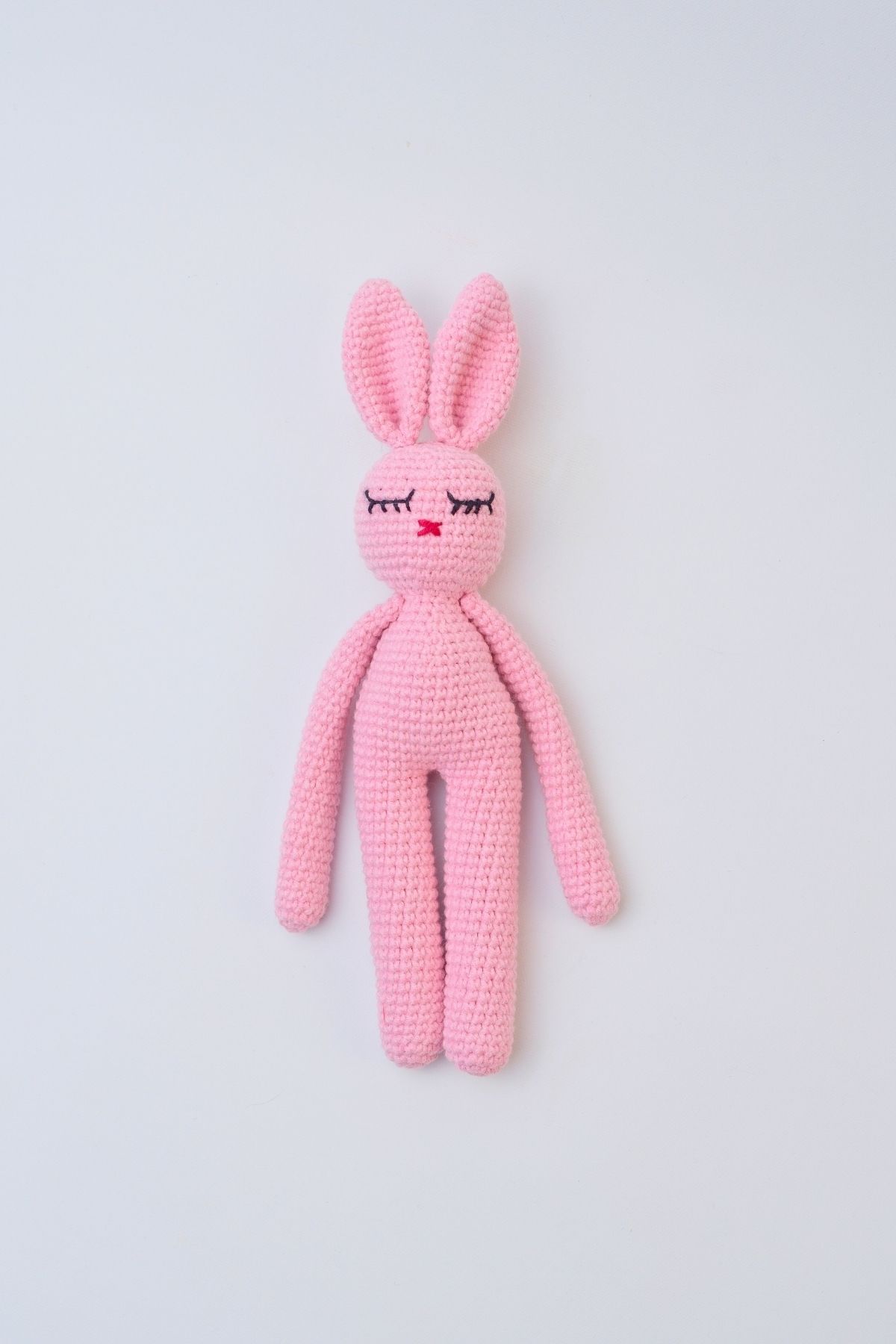 Nami Baby Amigurumi Tavşan Pembe El Yapımı Örgü Oyuncak Yenidoğan Uyku Arkadaşı Organik Oyuncak