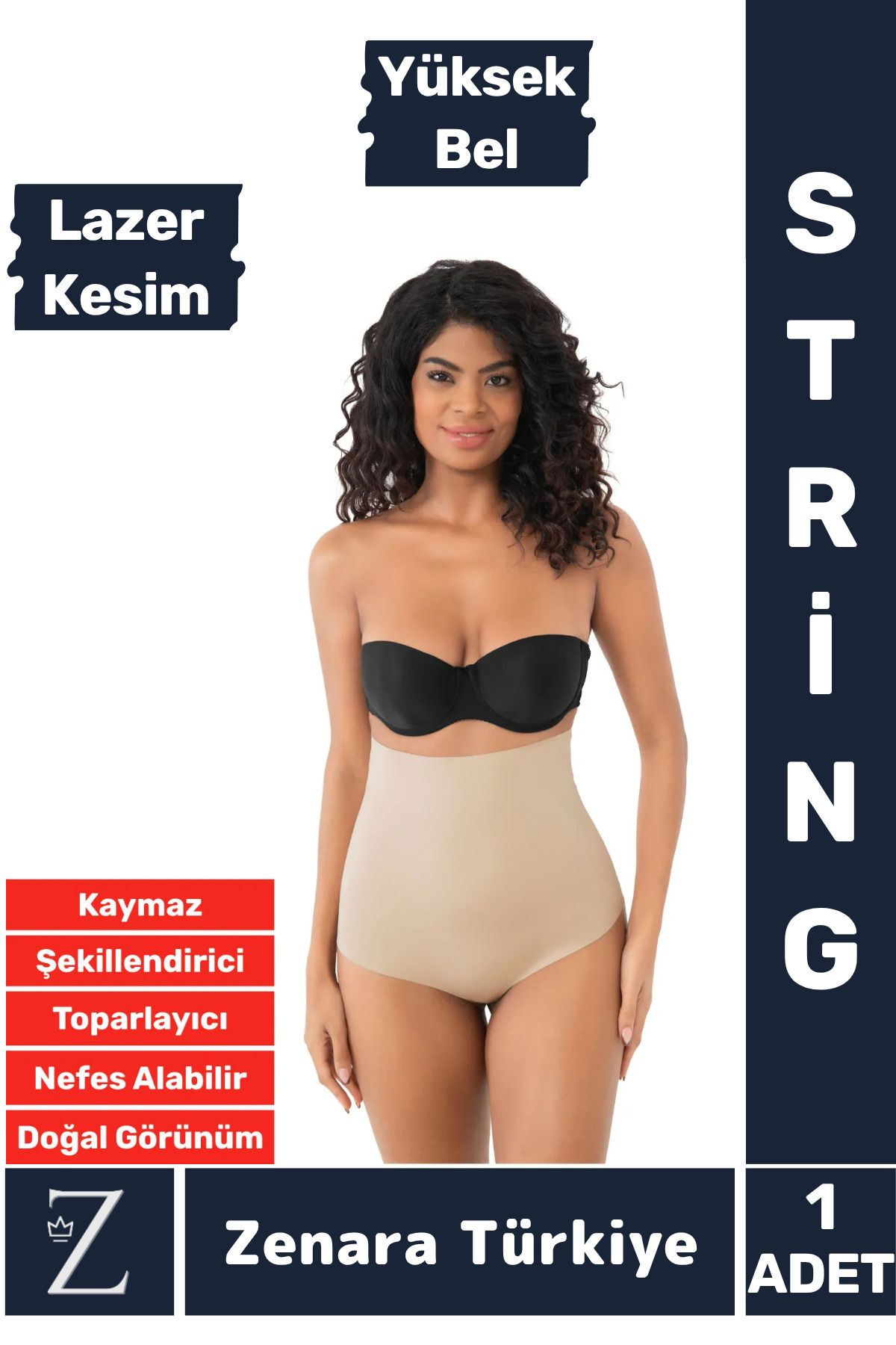 Zenara İz Göstermez Kaymaz Vücut Sıkılaştıran Şekillendiren Toparlayan LAZER KESİM Yüksek Bel String Korse