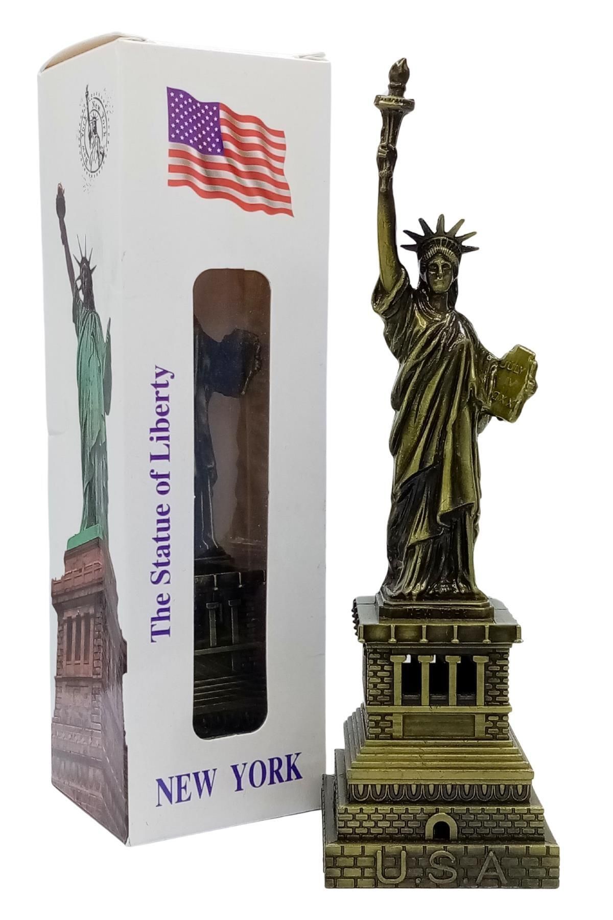 SerenityHaven Vintage Metal USA Özgürlük Heykeli Biblo Antik Bronz 18 cm