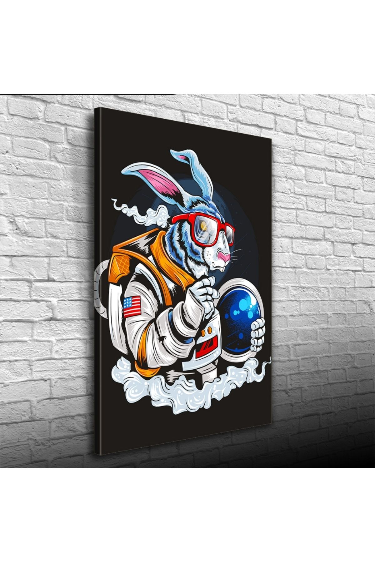 Kanonik Education Pop Art Tarzı Astranot Tavşan Kanvas Tablo 50 x 70