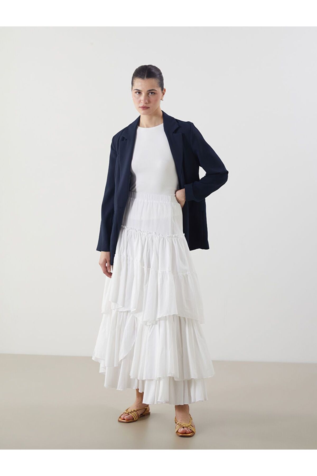 LC Waikiki LCW Modest Beli Lastikli Katkat Etek