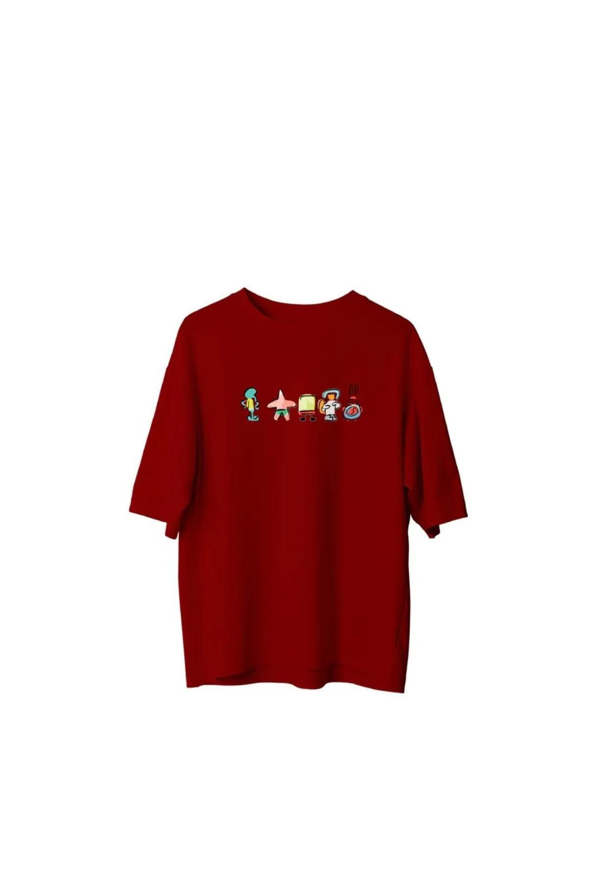 Koklonmoda Unisex Sponge Bob Baskılı Oversize T-Shirt