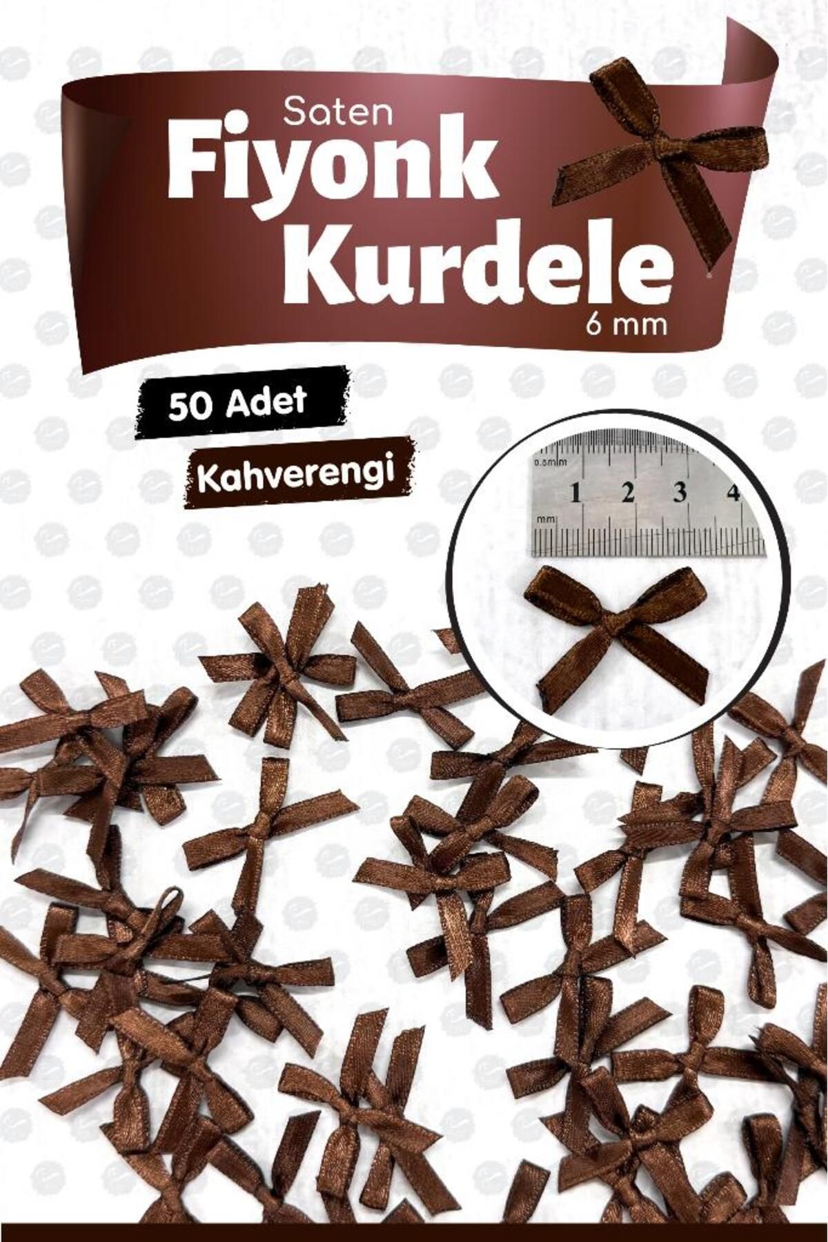 t tuğset etiket Fiyonk Saten 6 Mm Kurdele Fiyonk Kurdele Süs 50 Adet -T1380