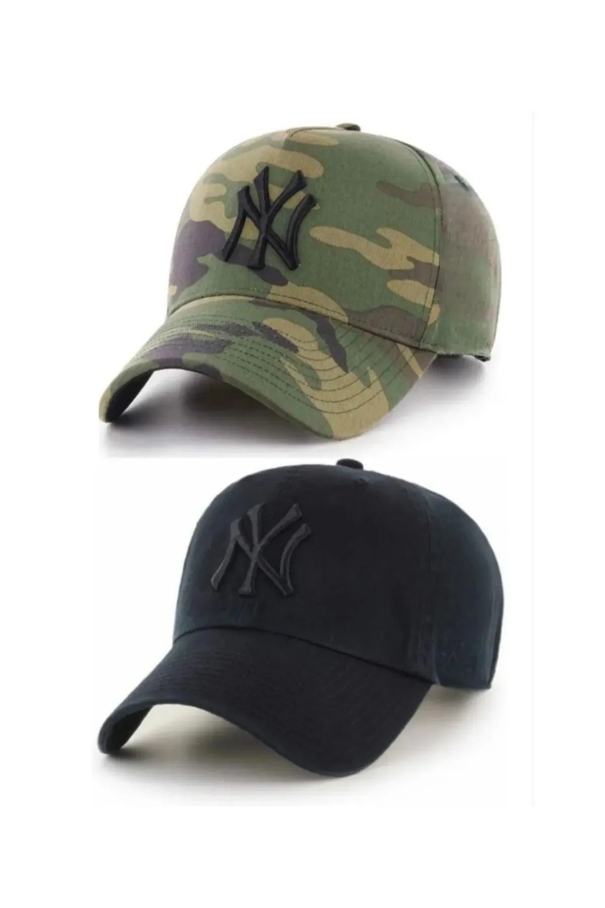 Themizel Spor Unisex NY Nakışlı Pamuklu 2'li Takım Arkası Cırtcırtlı Ayarlanabilir ŞAPKA CAP