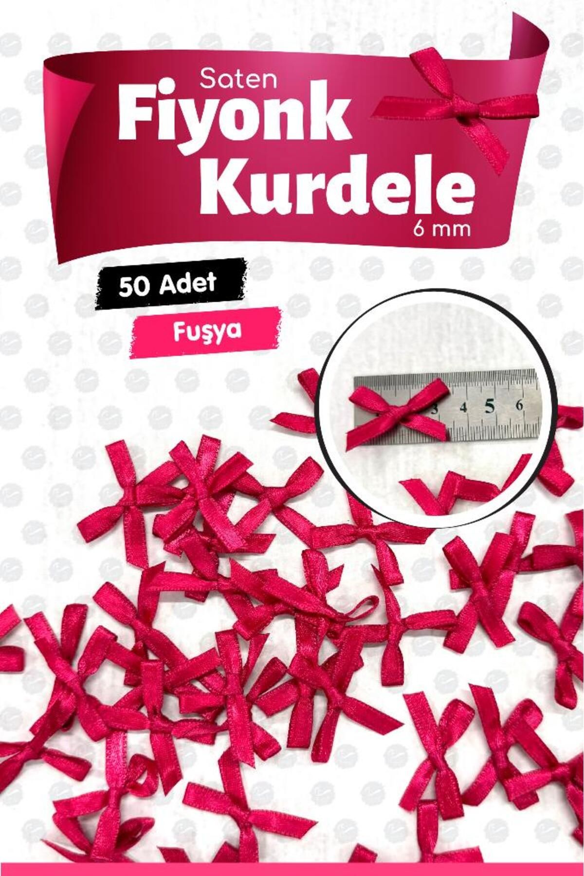 t tuğset etiket Fiyonk Saten 6 Mm Kurdele Fiyonk Kurdele Süs 50 Adet -T1380