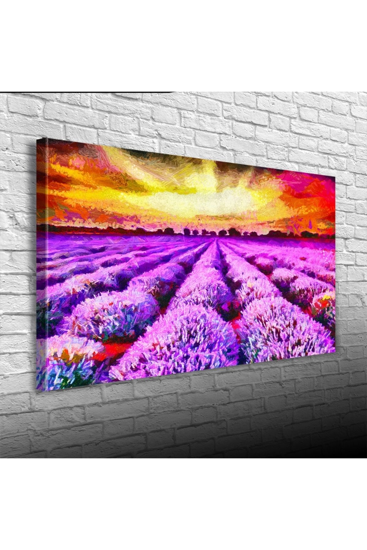 Kanonik Education Lavanta Tarlası ve Günbatımı Kanvas Tablo 50 x 70