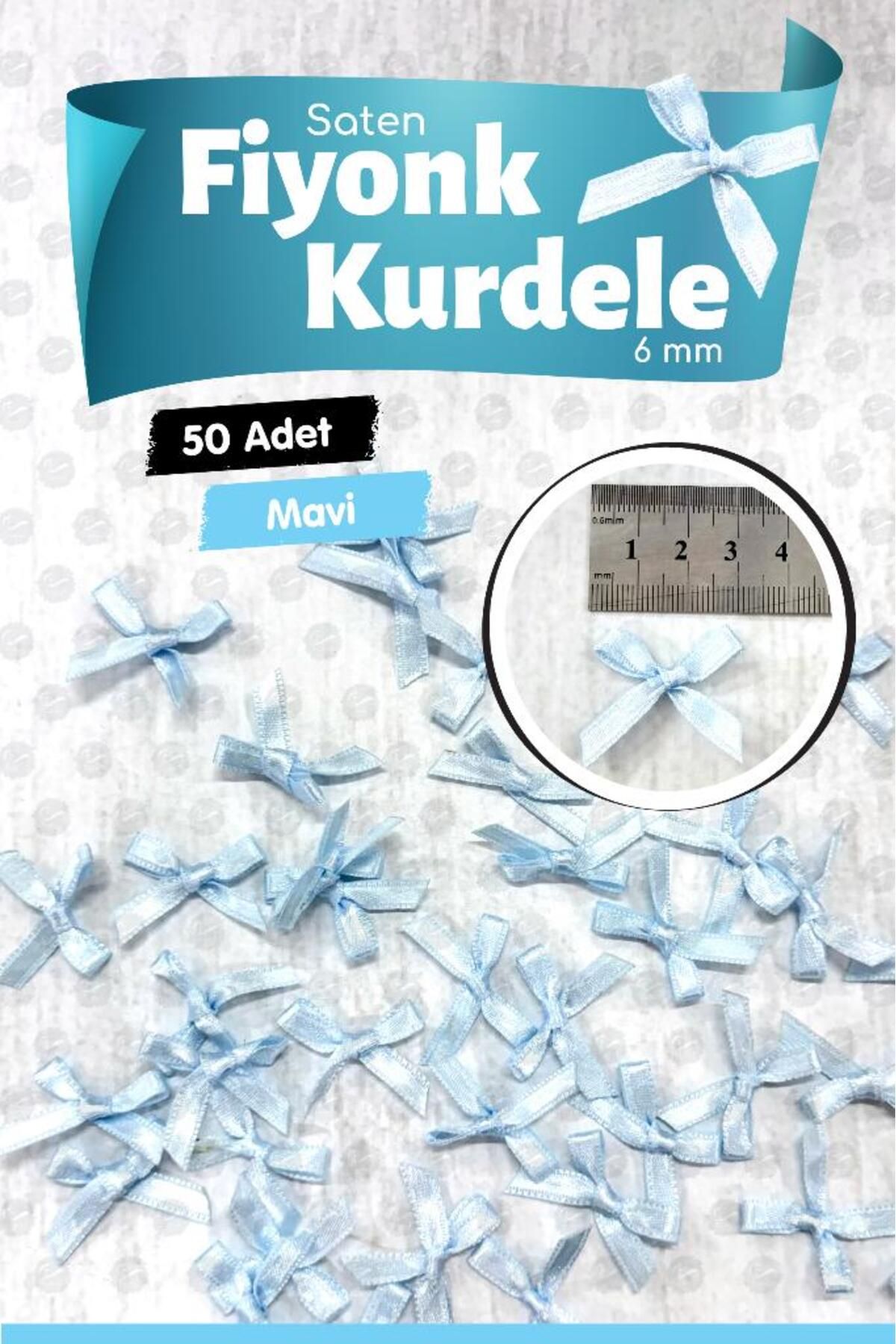 t tuğset etiket Fiyonk Saten 6 Mm Kurdele Fiyonk Kurdele Süs 50 Adet -T1380