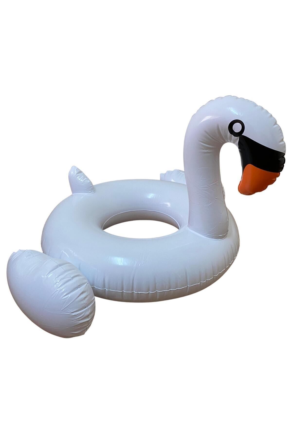 MERTCHİ STORE 3-6 Yaş Beyaz Kuğu Simit Çocuk Simidi Deniz Havuz Simidi 77x70x40 Cm