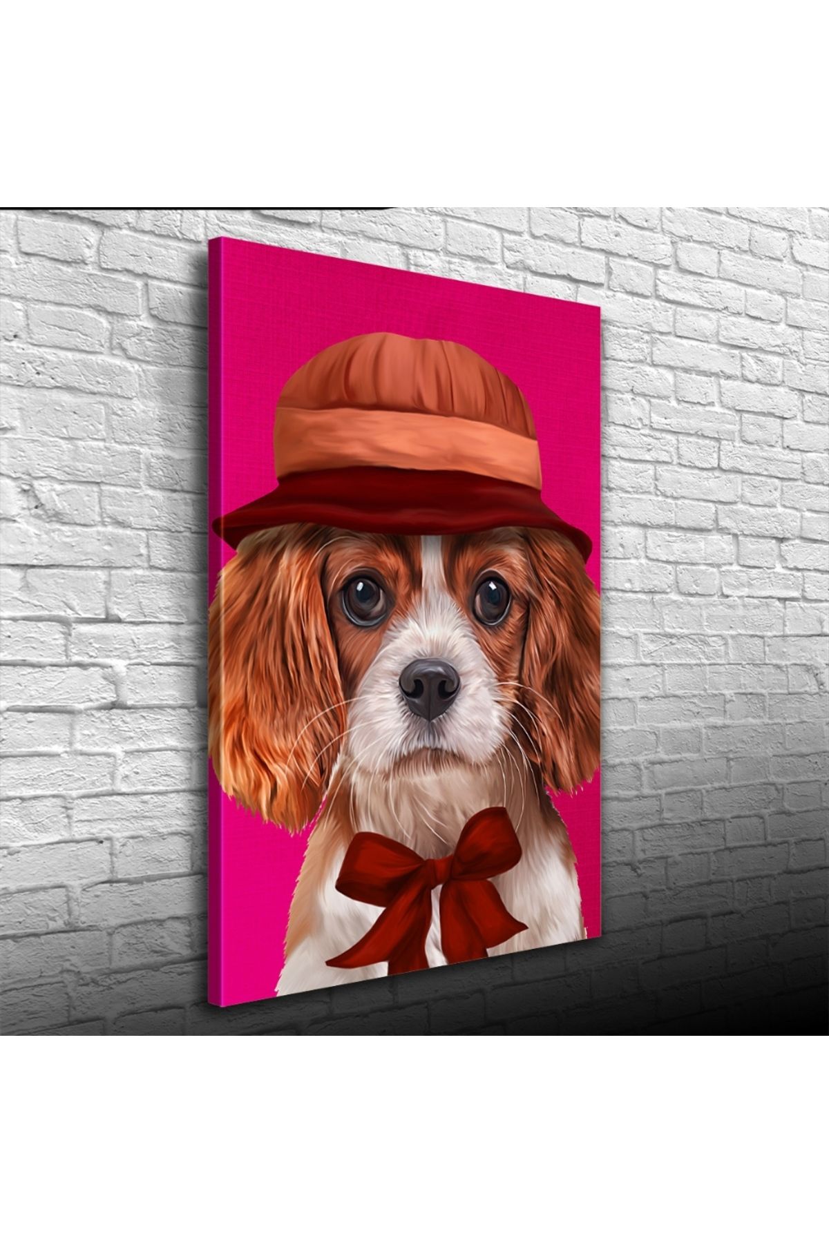 Kanonik Education Şapkalı Köpek Kanvas Tablo 50 x 70