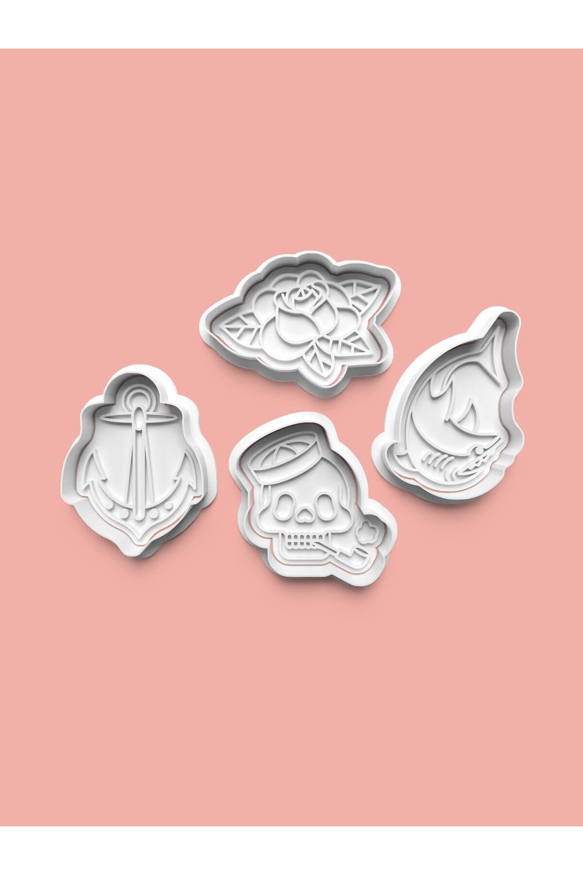 AKTASTORE Tattoo Kurabiye Kalıbı 4'lü set
