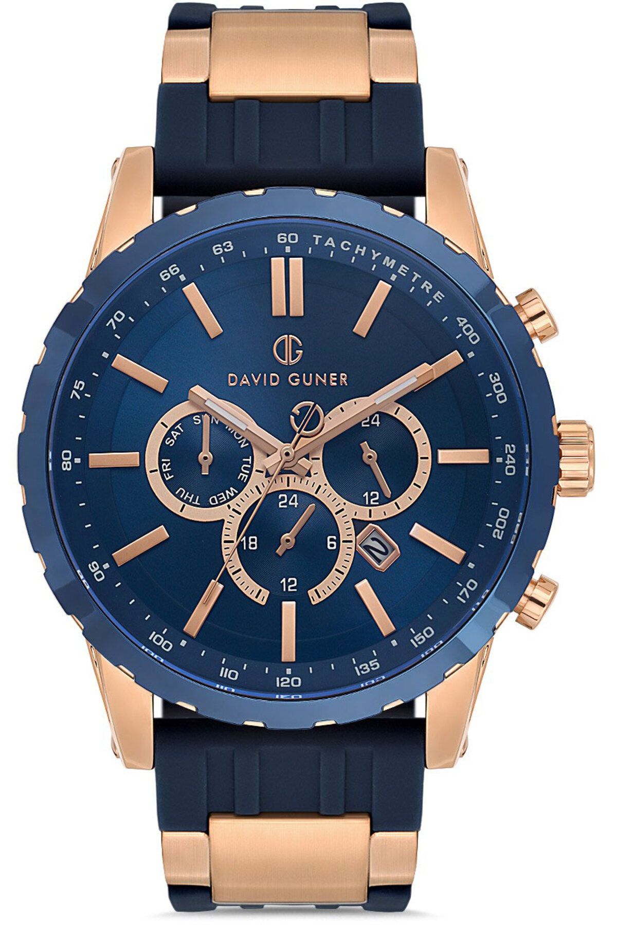 DAVID GUNER DAVİD GÜNER ERKEK KOL SAATİ DG-8822GD-T3 49 MM Rose-Lacivert