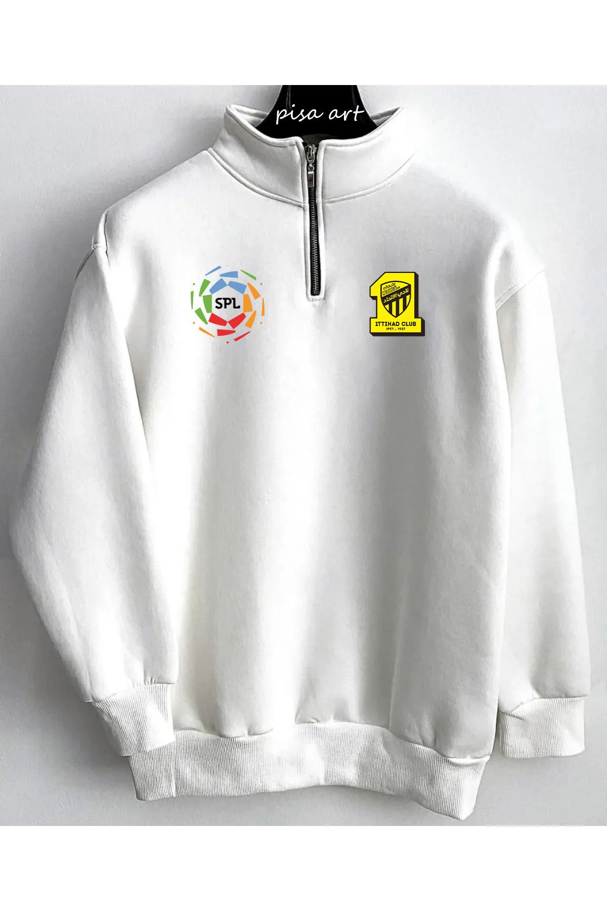 Pisa Art Al-İttihad Suudi Arabistan Pro Lİgi Özel Tasarım Yarım Fermuarlı Sweat