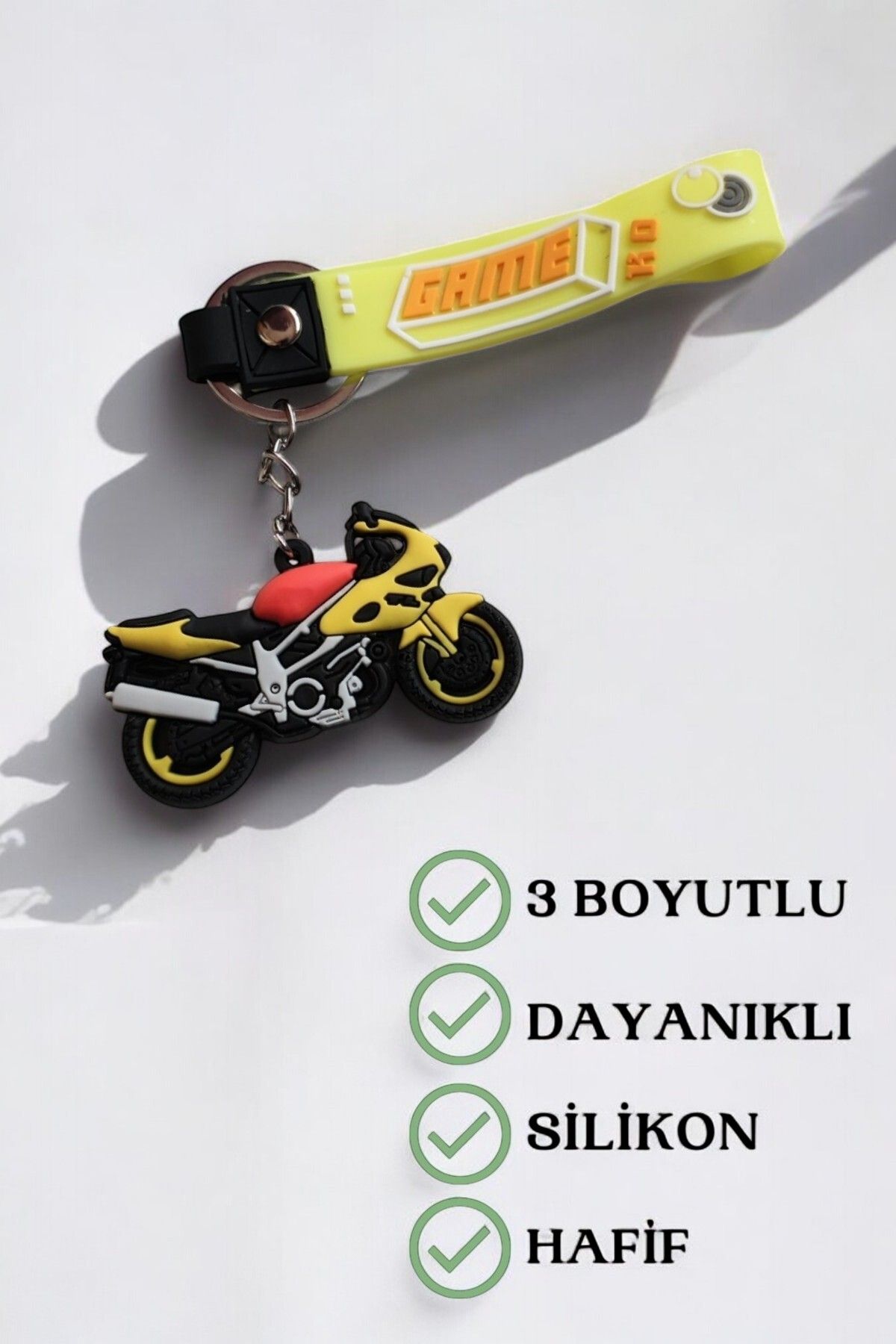 Lynare Motor Motosiklet Model 3D Silikon Motorcu Anahtarlık Ve Çanta Aksesuarı 1 Adet