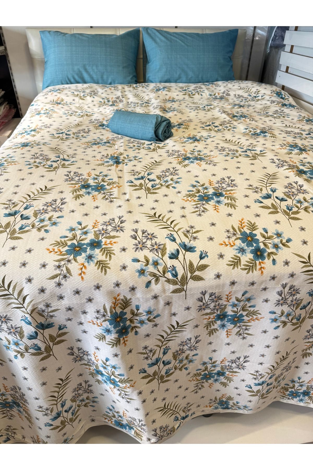 ŞENER HOME-Pigeon Patterned Sheet Elastic Single Pique Set 3