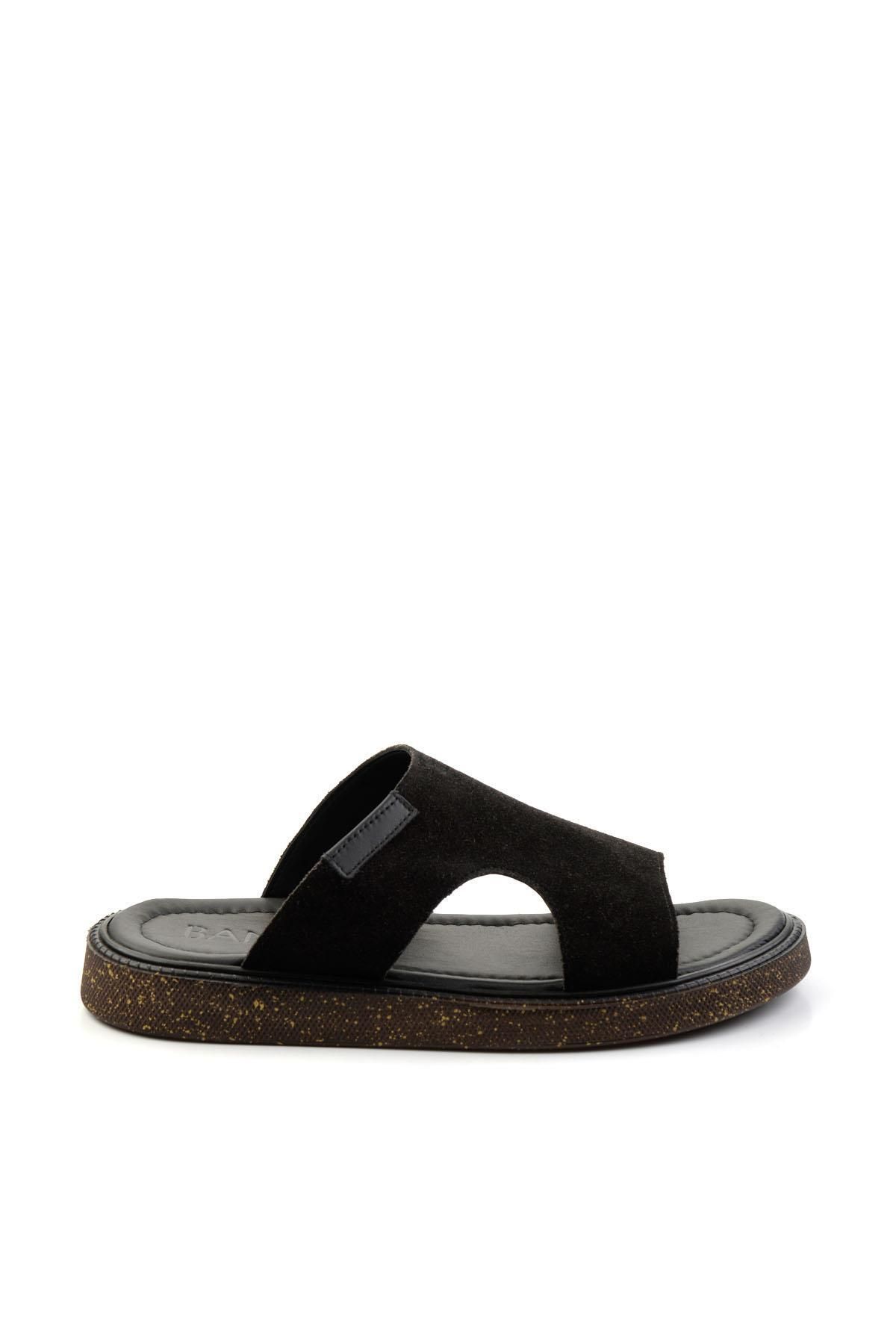 Bambi Siyah Leather Erkek Terlik E04801043002