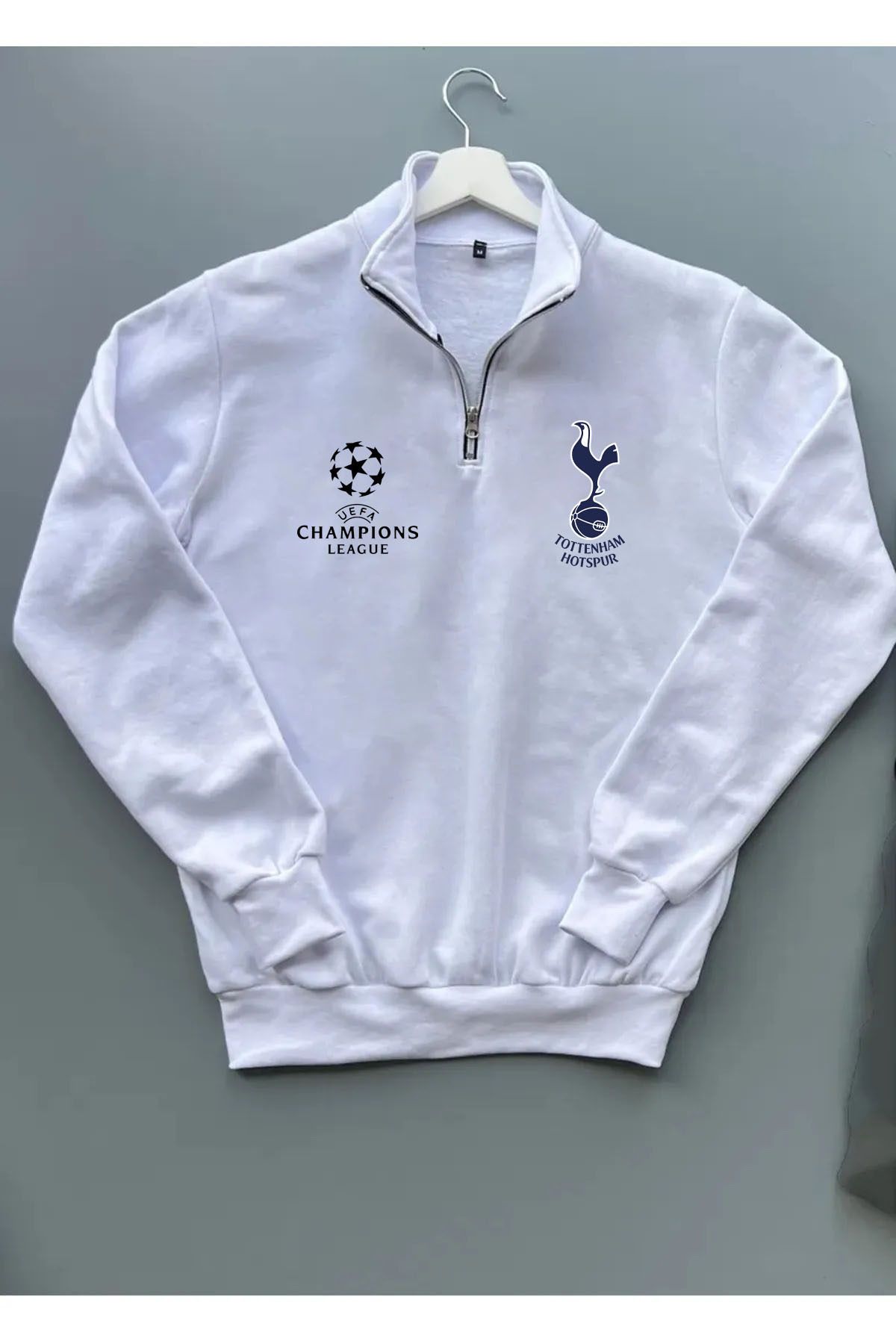 Pisa Art CHAMPİONS LEAGUE TOTTENHAM HOTSPUR F.C DİK YAKA SWEATSHİRT UNİSEX ÖZEL TASARIM