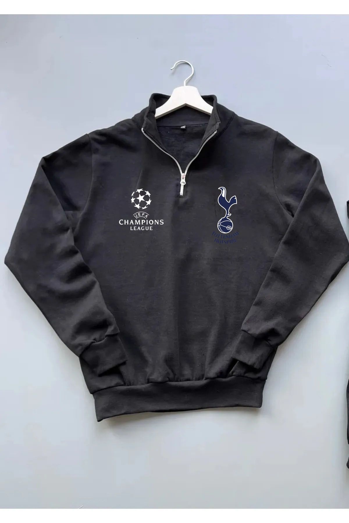 Pisa Art CHAMPİONS LEAGUE TOTTENHAM HOTSPUR F.C DİK YAKA SWEATSHİRT UNİSEX ÖZEL TASARIM
