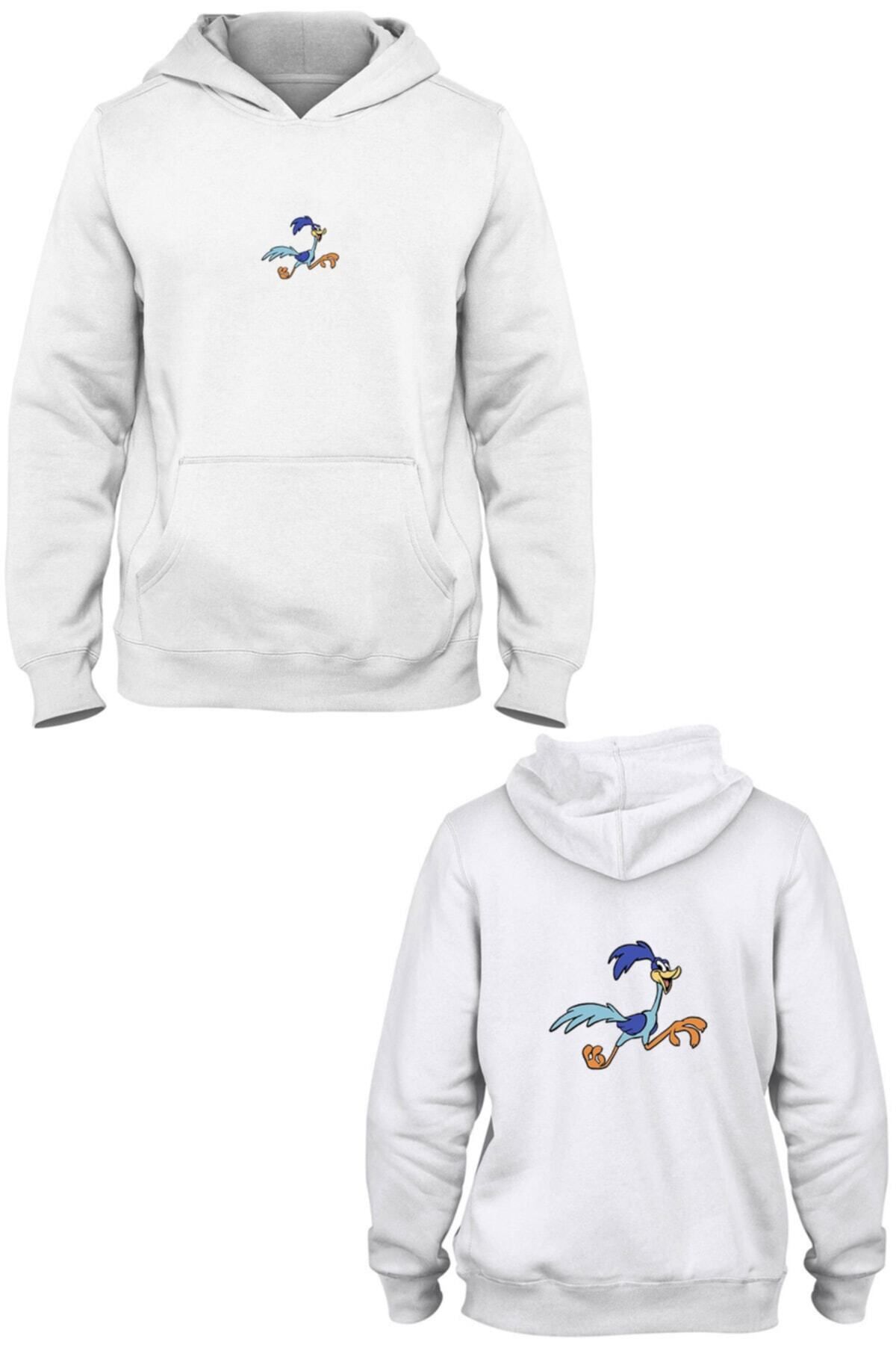 Pisa Art Road Runner Ön Arka Baskılı Kanguru Cepli Kapşonlu Sweatshirt Bll3181
