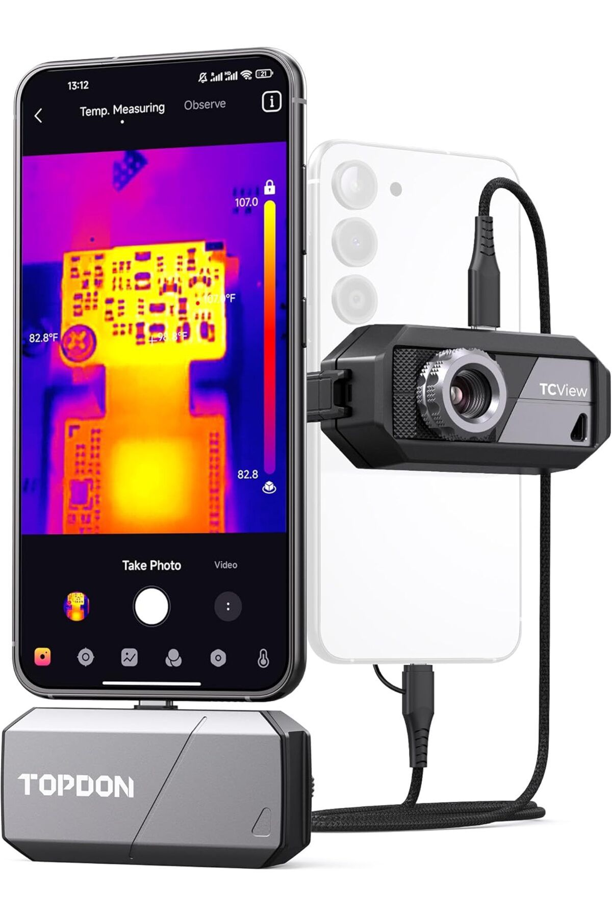 GÜMRÜK BEY TOPDON TS001 256x192 IR Çözünürlüklü Termal Kamera Android İçin 9mm Ayarlanabilir Odaklı Lensli