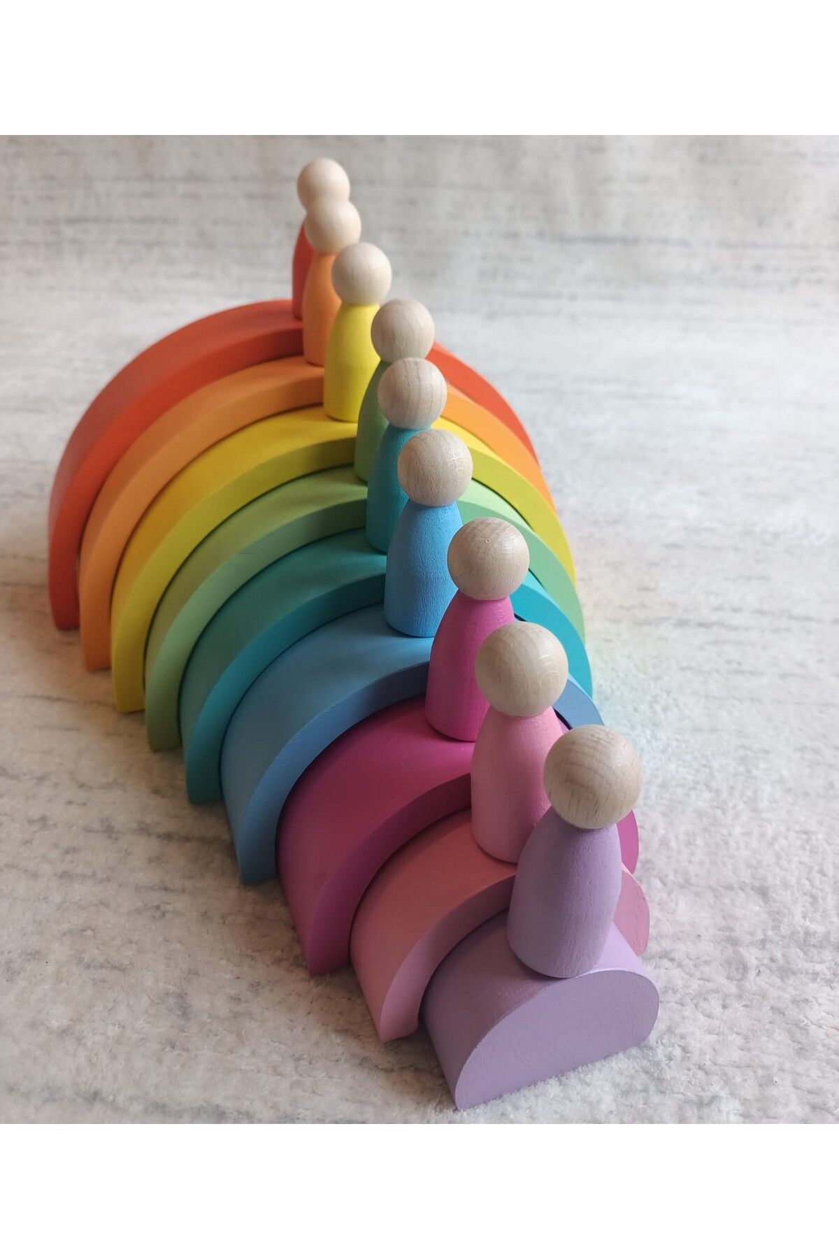 Moccotoys Waldorf Gökkuşağı _ Peg Bebek 9 Renk