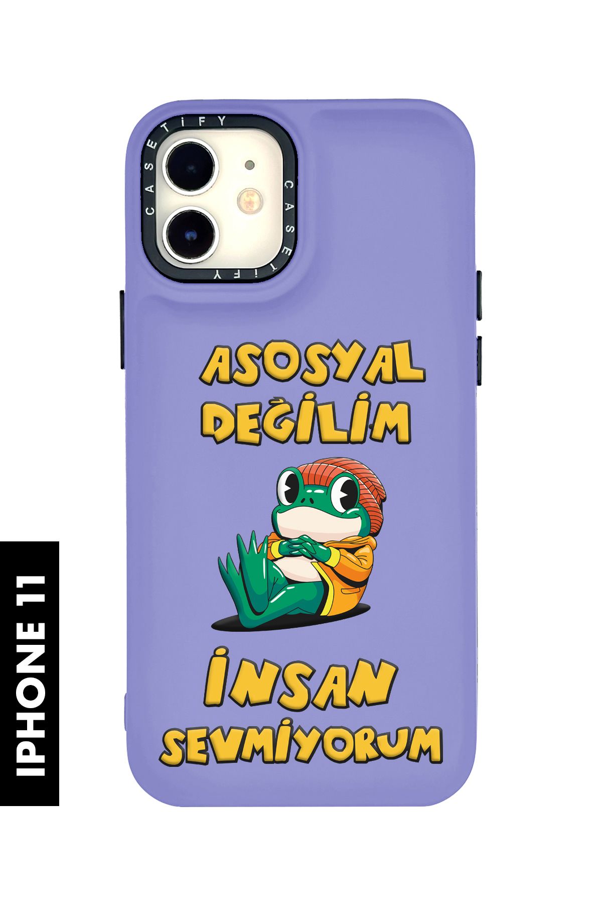 mooodcase iPhone 11 Uyumlu Asosyal Desenli Silikonlu Pillow Kılıf