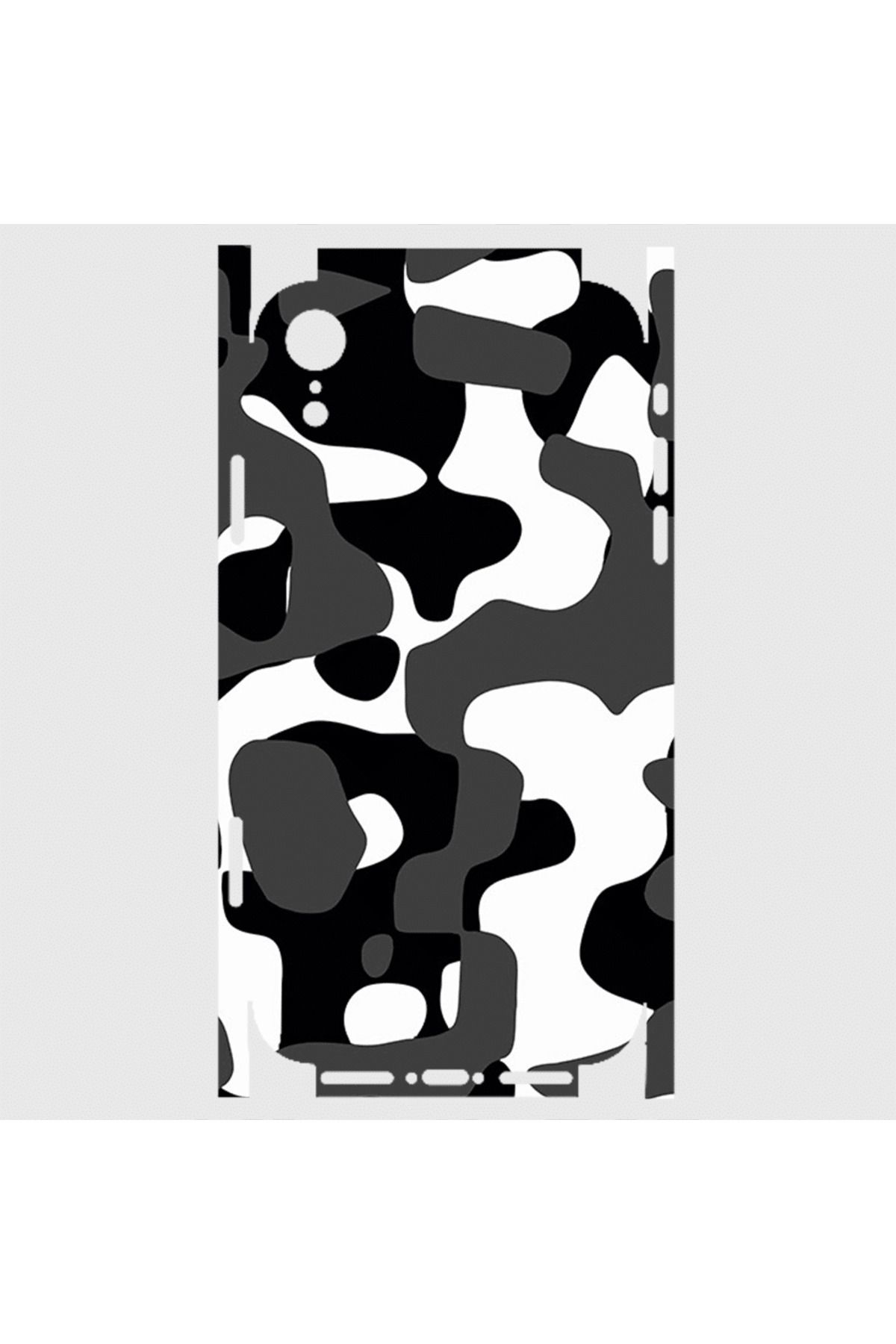 Royaleks iPhone Xr Uyumlu  Telefon Kaplama - Grey Camouflage