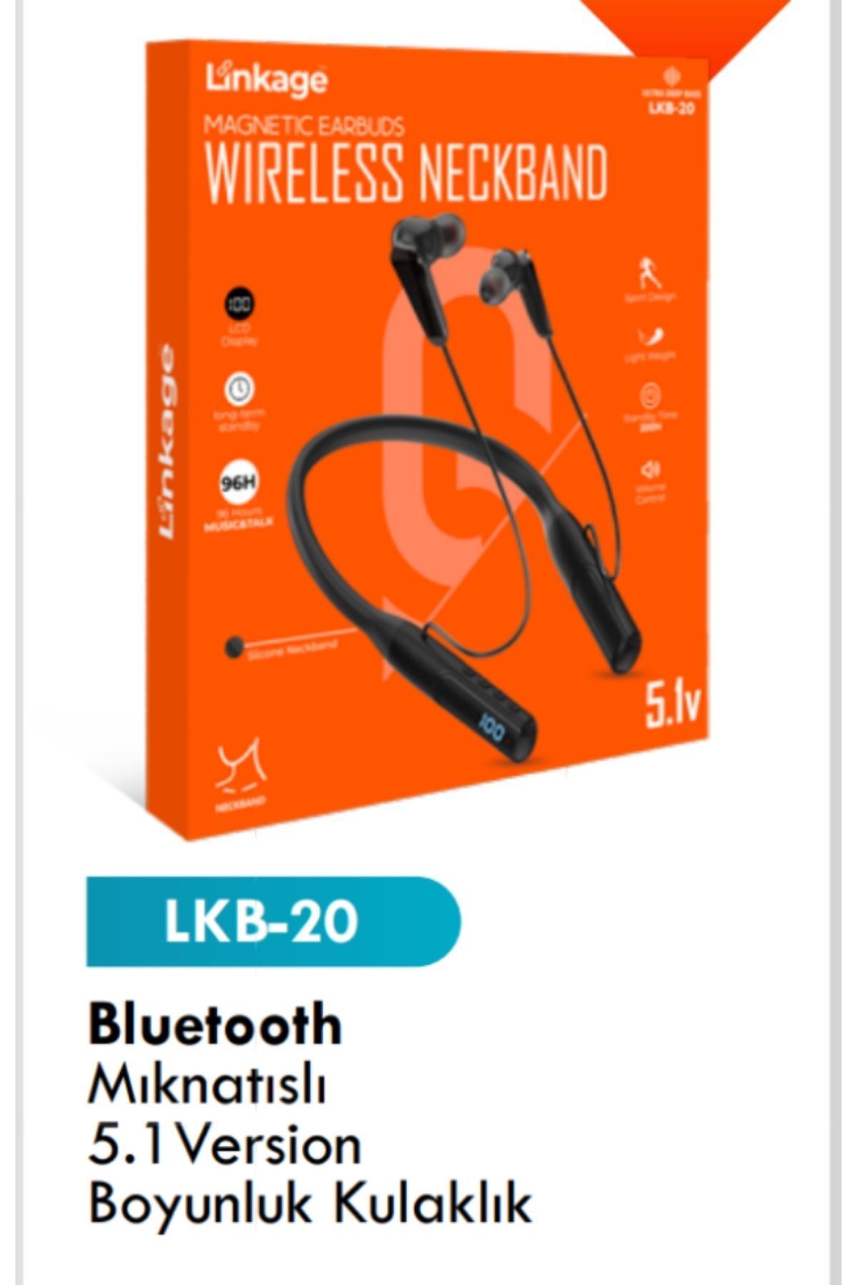 Aydoganticaret44 Lgb 20 Bluetooth Mıknatıslı 5.1 Versiyon Boyunluk Kulaklık