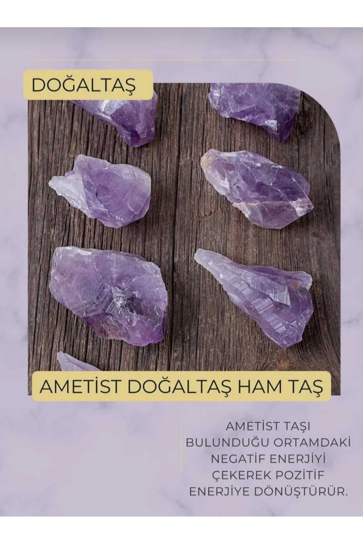 SerenityHaven ametist ham diş doğal taş sertifikalı