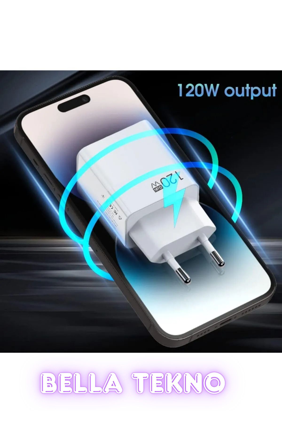 BellaThec Tüm Marka Telefonlarla Uyumlu 120W Turbo Şarj – Hızlı, Sessiz, Dayanıklı!