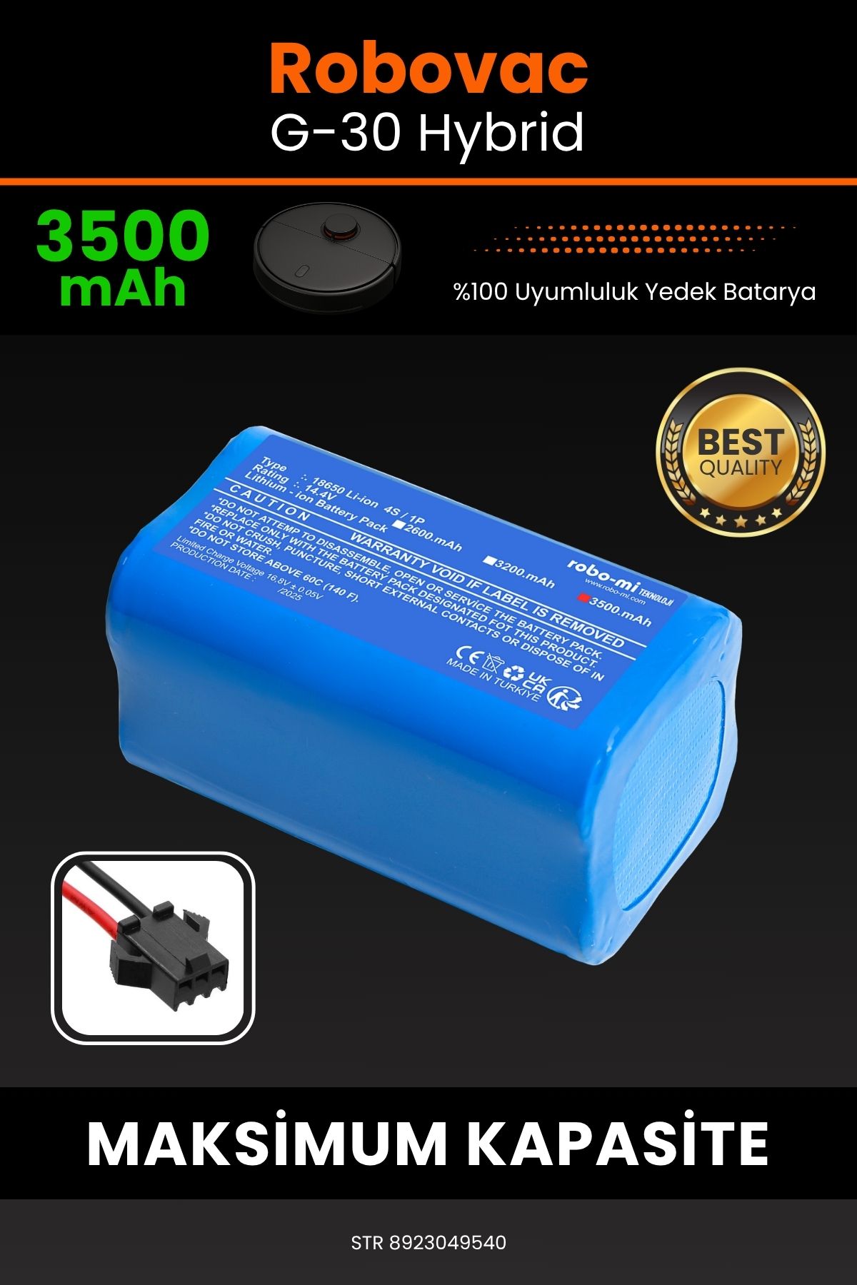 robo-mi Robovac G-30 Hybrid 3500mAh Robot Süpürge Bataryası - Koruma Katmanlı Batarya Teknolojisi