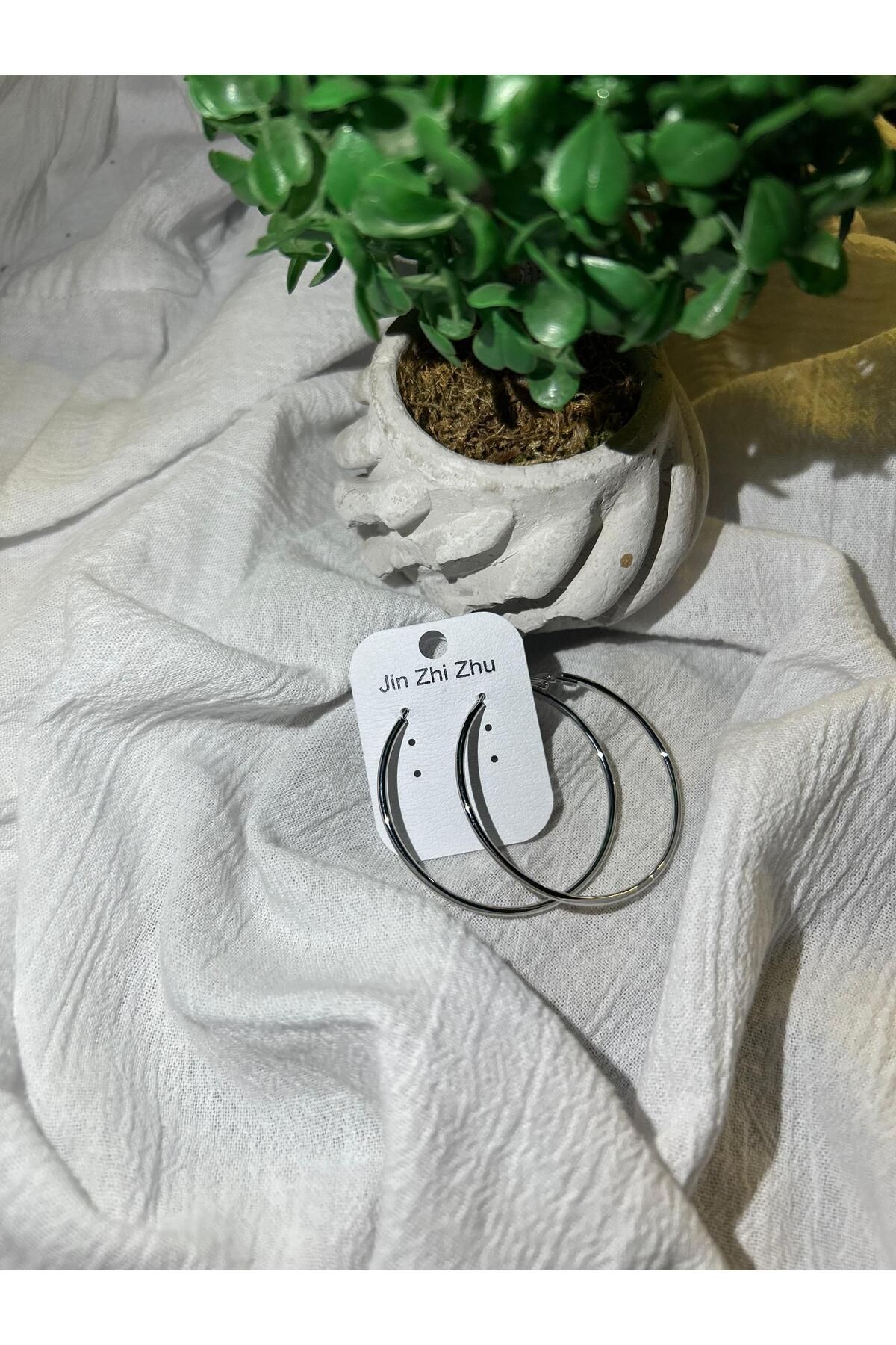 AXXION Kp267-1 Halka Zirkon Küpe (Gümüş)