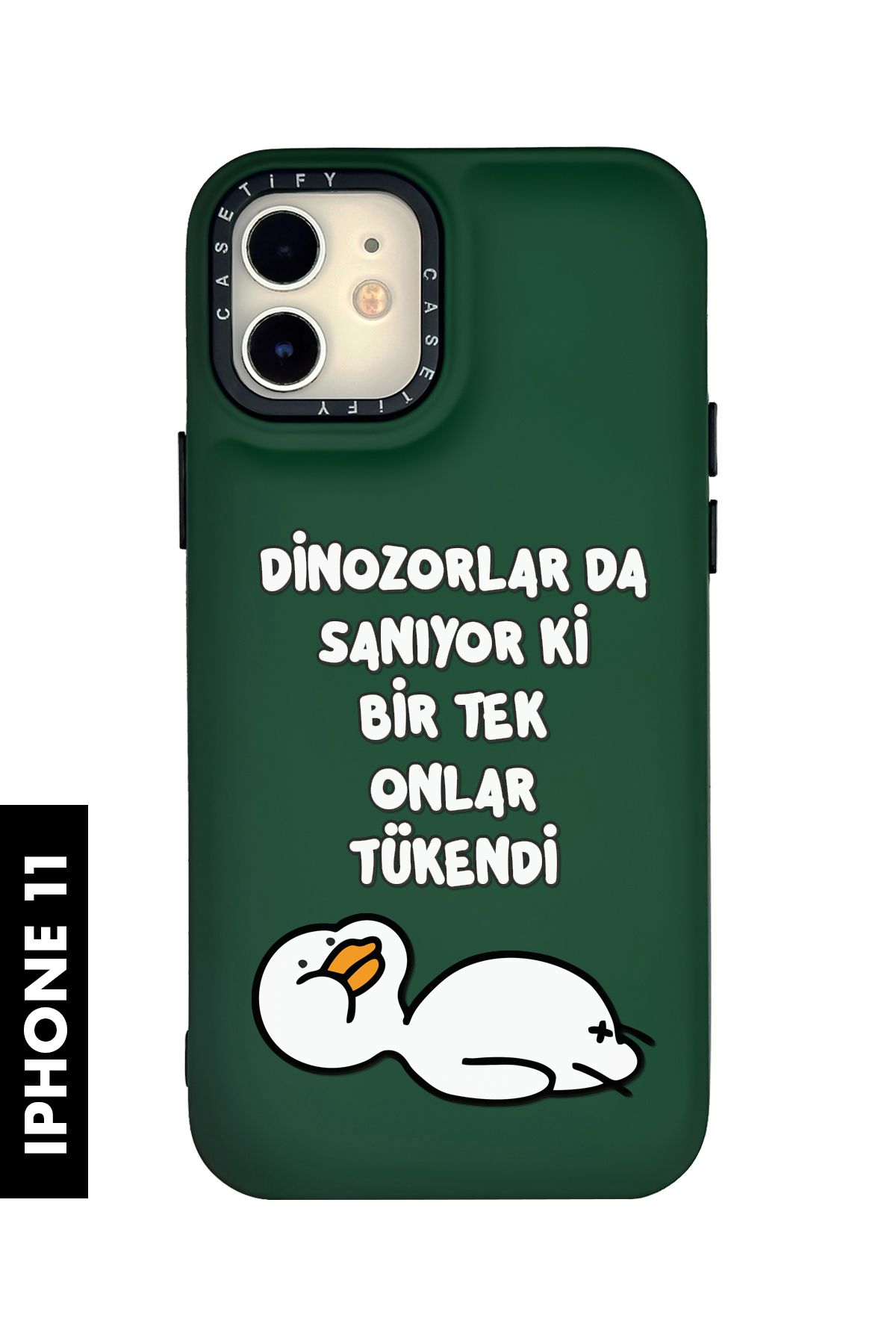 mooodcase iPhone 11 Uyumlu Yıkık Ördek Desenli Silikonlu Pillow Kılıf
