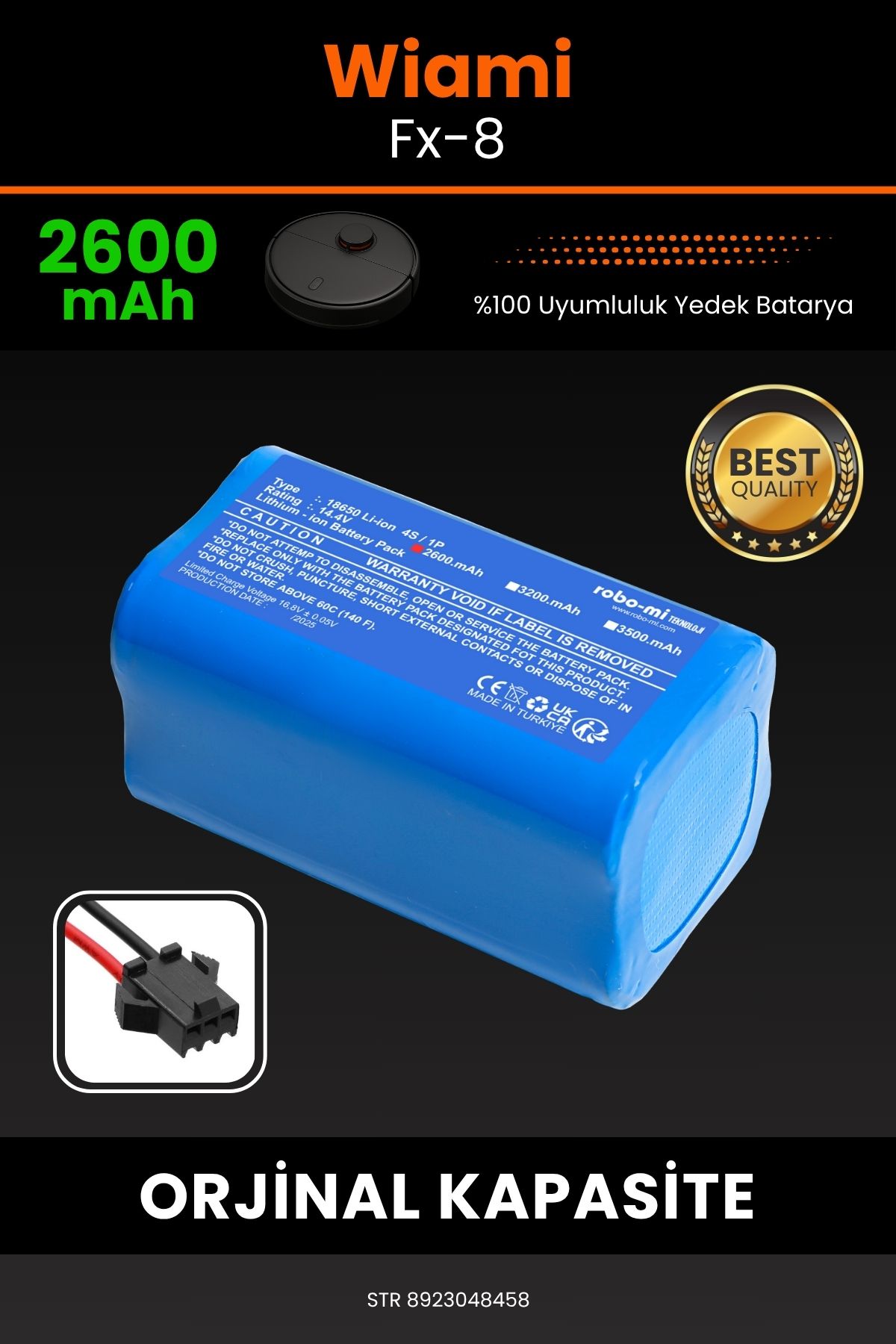 robo-mi Wiami Fx-8 2600mAh Robot Süpürge Bataryası - Koruma Katmanlı Batarya Teknolojisi