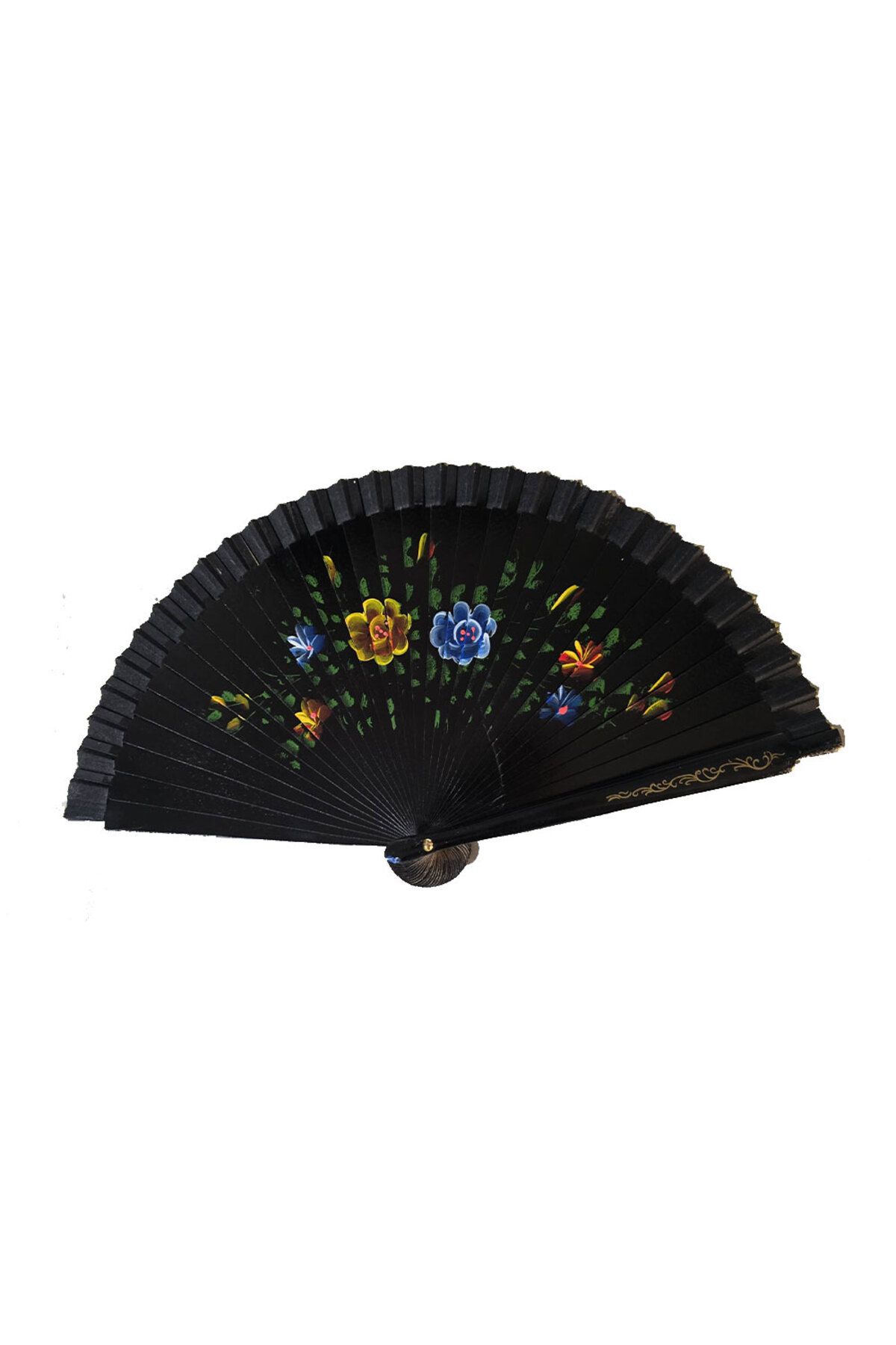 NEZADE STORE Bambu Çift Taraflı Siyah Yelpaze 12 li Paket