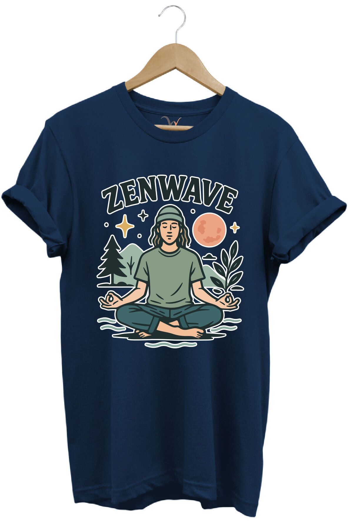 onsrawear Meditasyon ve Doğa Ruhunu Yansıtan Unisex %100 Pamuk Basic T-shirt
