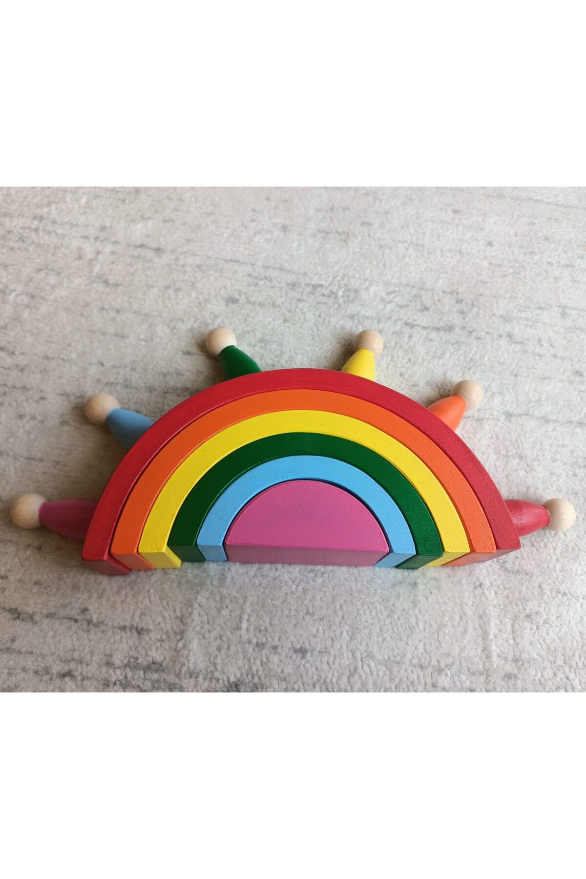 Moccotoys Waldorf Gökkuşağı _ Peg Bebek 6 Renk