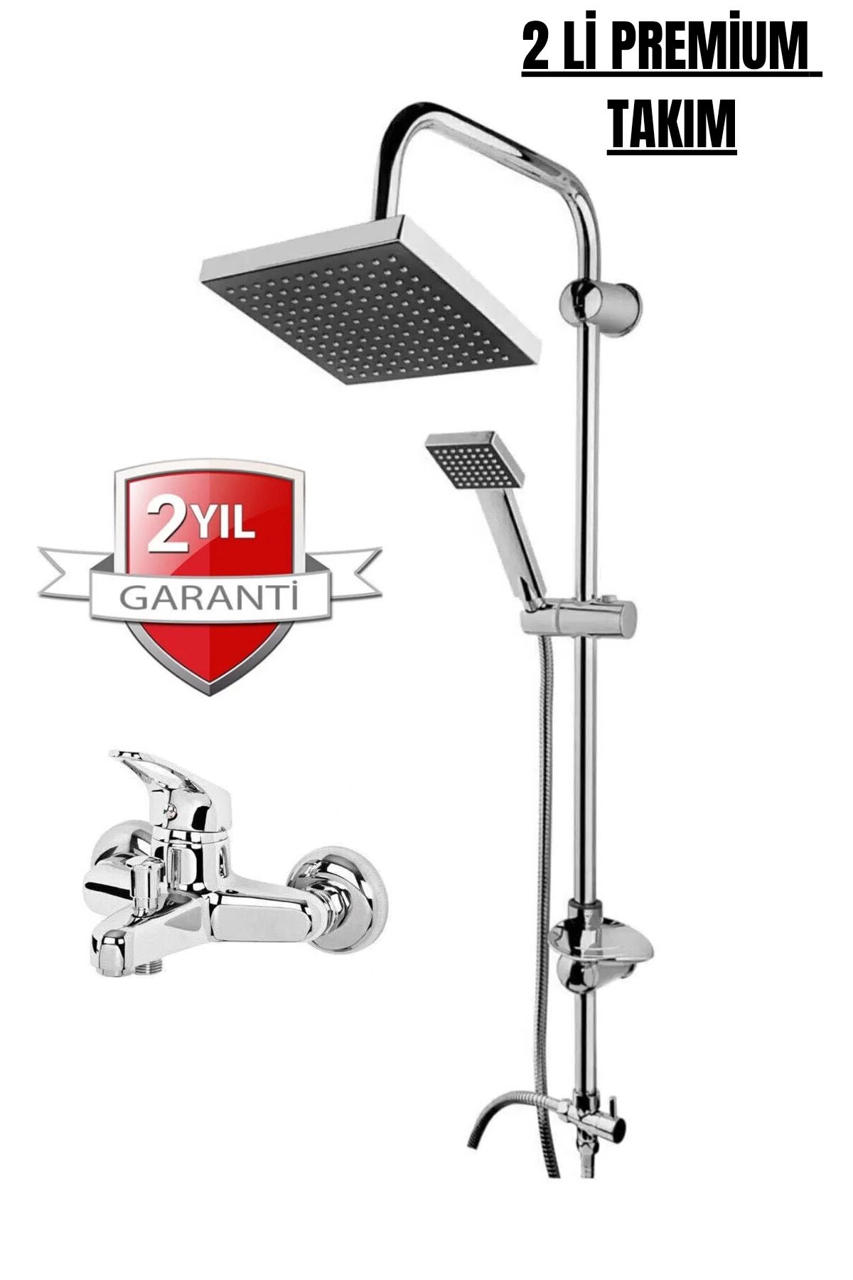 JustBS Robot Kare Tepe Duş Sistemi Çok Fonksiyonlu Yağmurlama Duş Seti Aç Kapa Banyo Bataryalı Takım