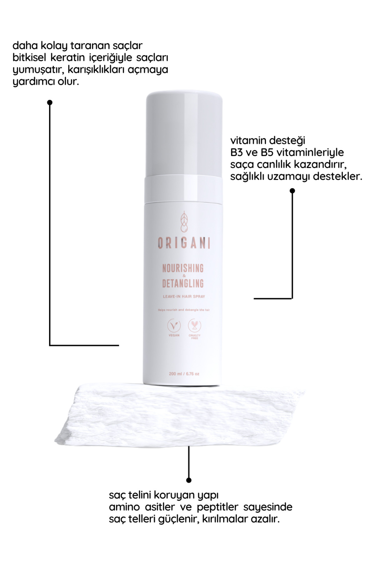 Nourishing Saç Bakım Seti – Besleyici Şampuan + 2’si 1 Arada Maske & Saç Kremi + Detangling Sprey — ORI-NBS-001 — تصویر 3 از 5