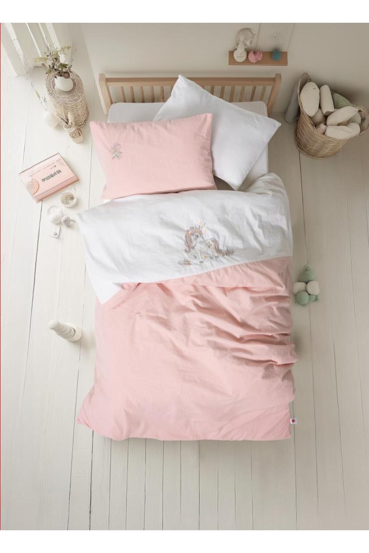 merland benvecocuk Cuddly Bebek Nevresim Takımı Bonic Beyaz