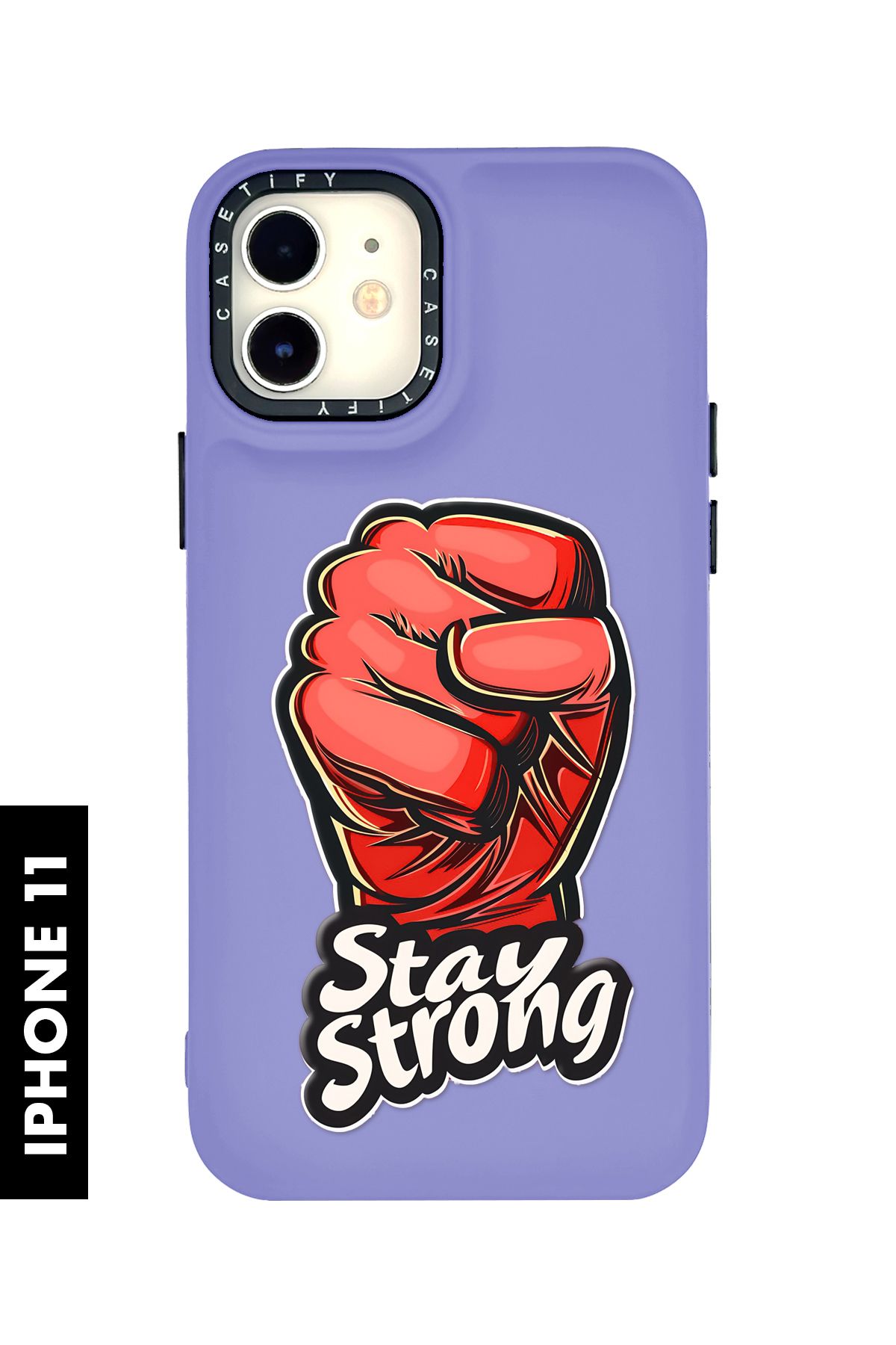 mooodcase iPhone 11 Uyumlu Stay Strong Desenli Silikonlu Pillow Kılıf